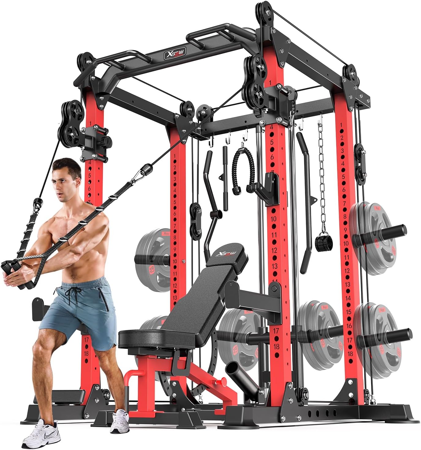 Ultimate Home Gym Power Rack with Cable Crossover