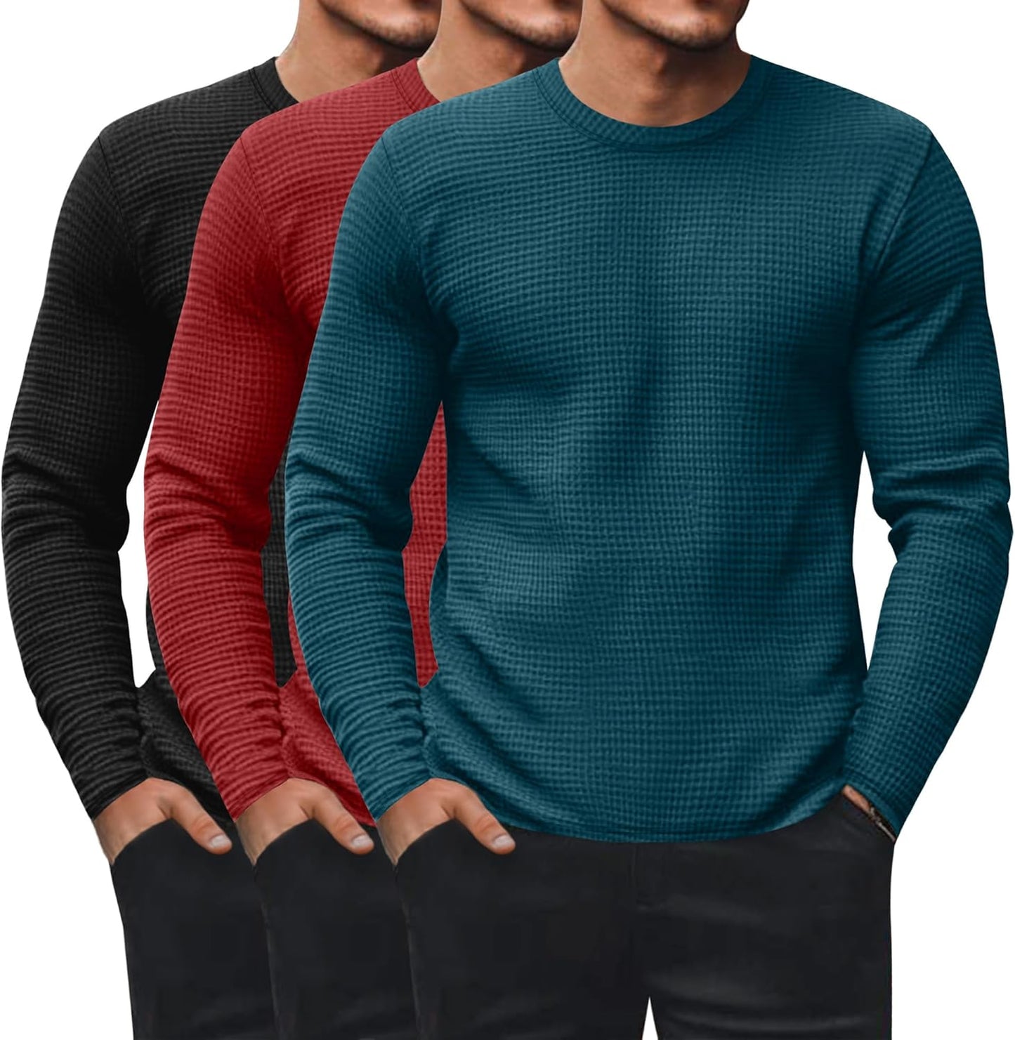 Men's Waffle Long Sleeve Shirts for Comfort and Style