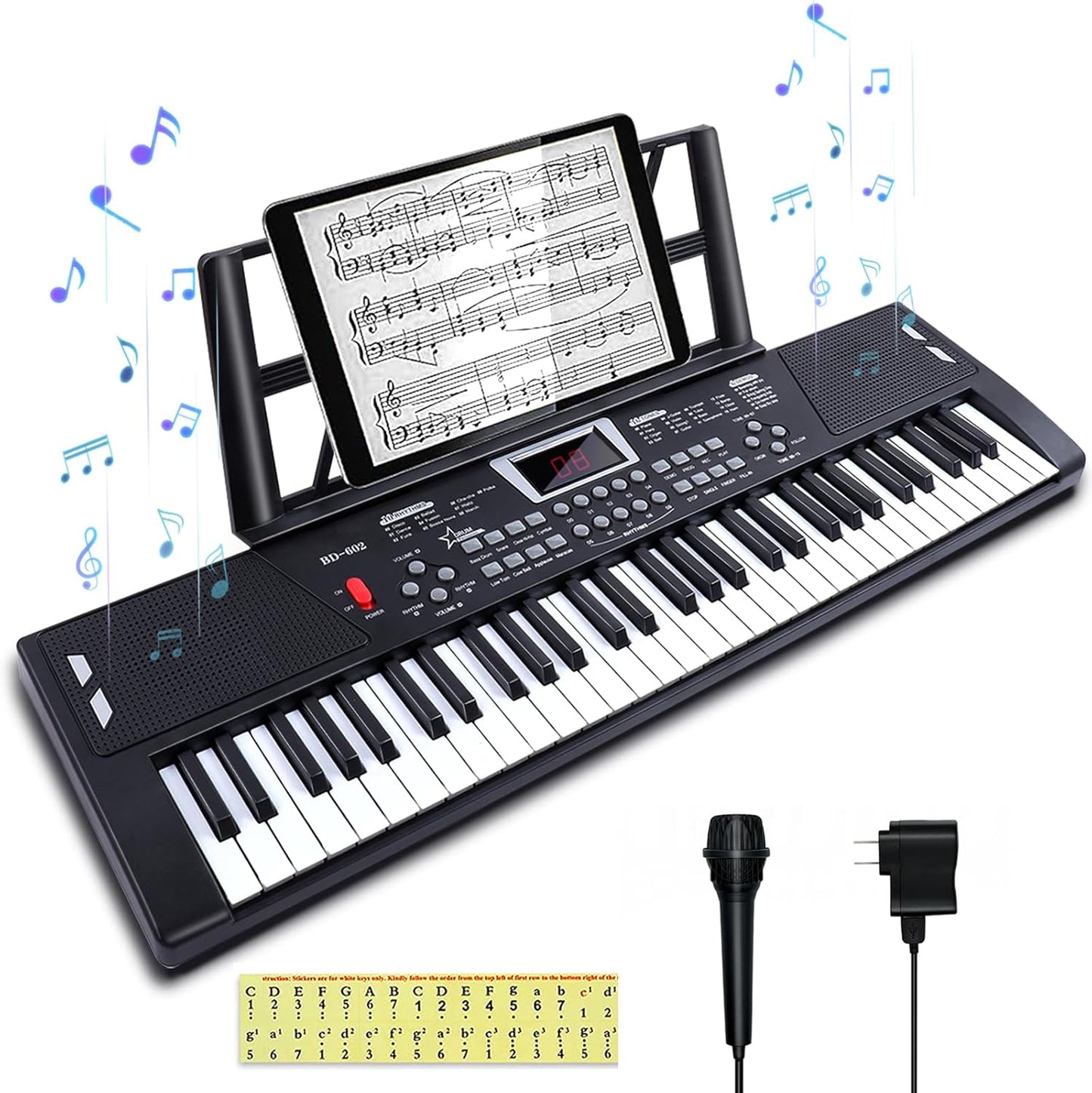 Dieyi 61-Key Keyboard Piano with Mic - Ideal for Beginners!