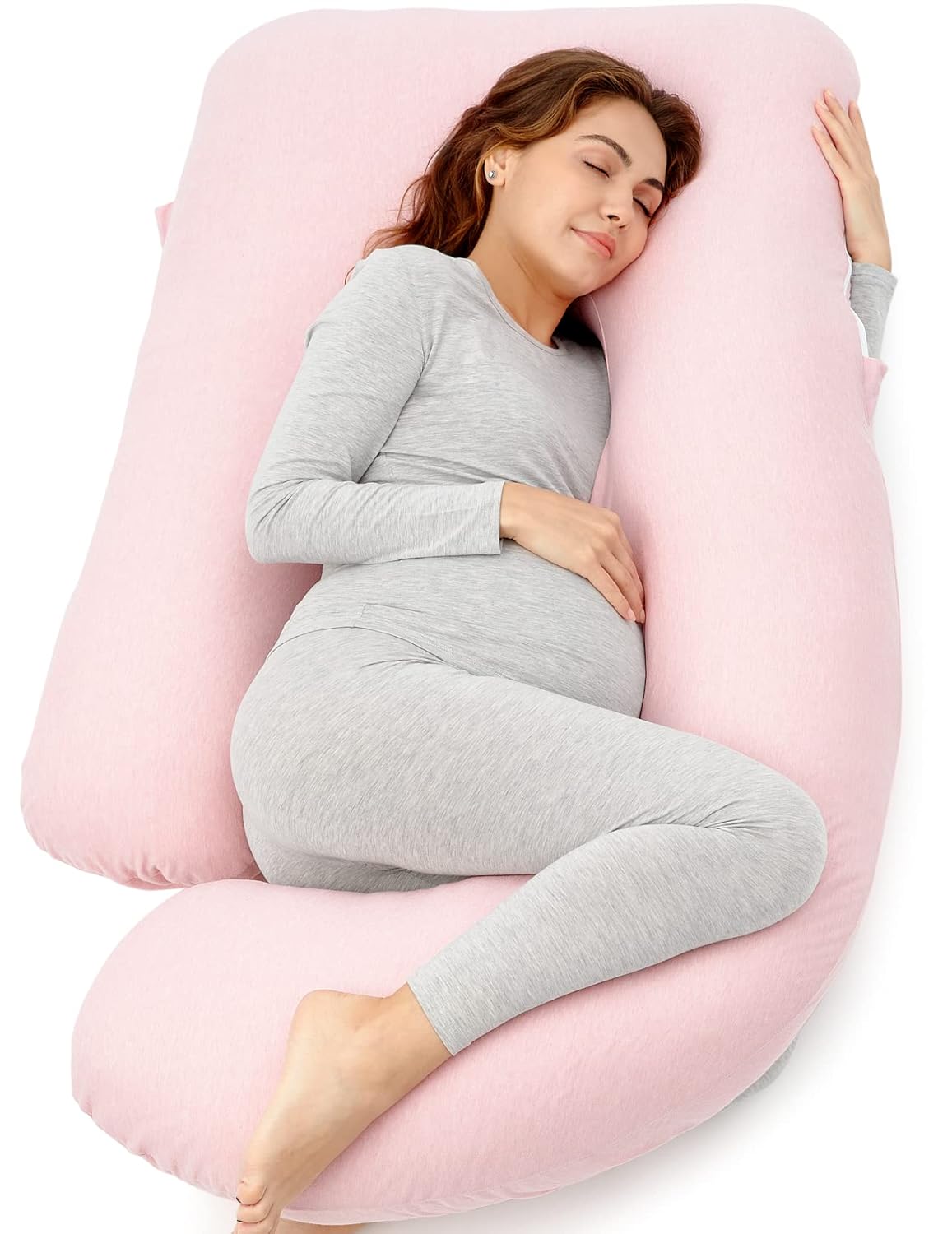 Momcozy U Shaped Pregnancy Pillow for Side Sleeping Comfort