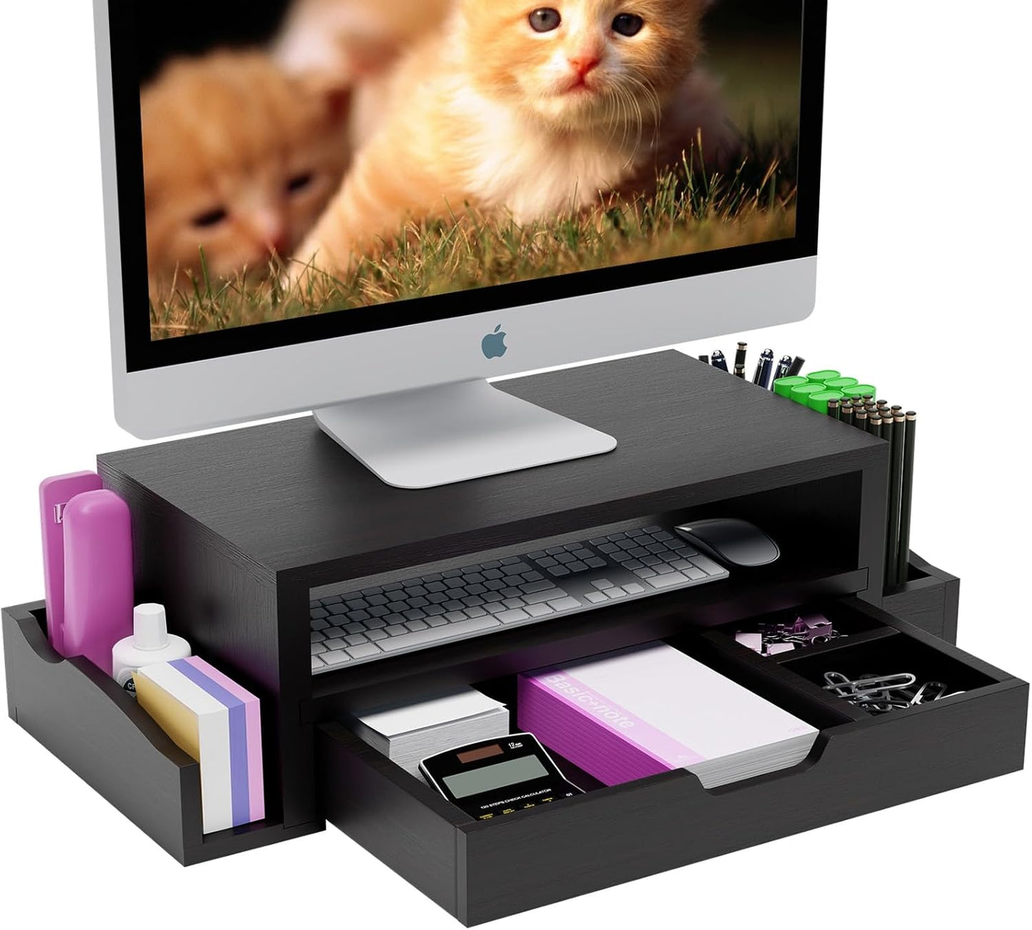 Wood Desk Organizer with Drawer - Simplify Your Workspace