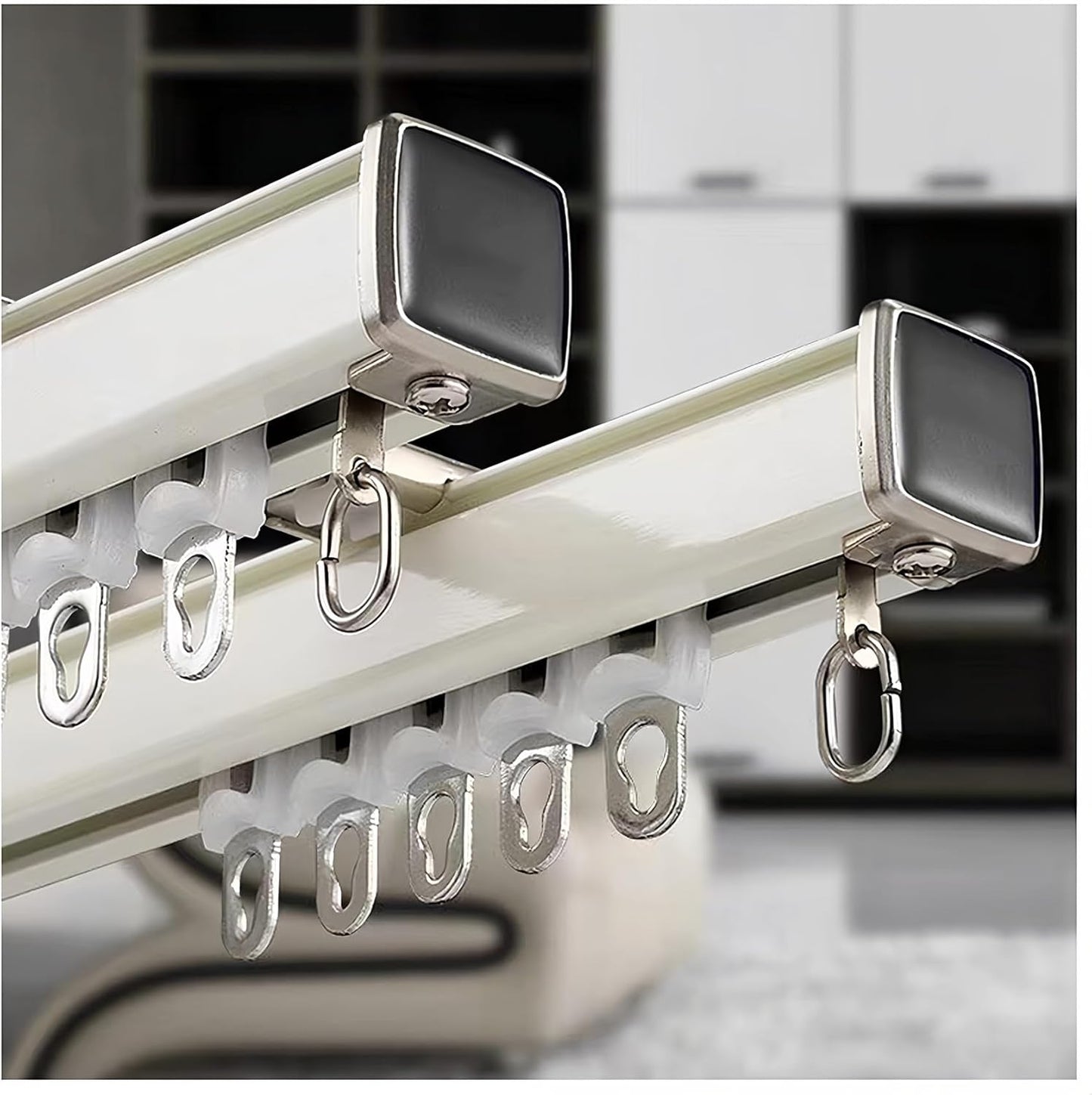 Heavy-Duty 19.7FT Double Track Curtain Rail Kit