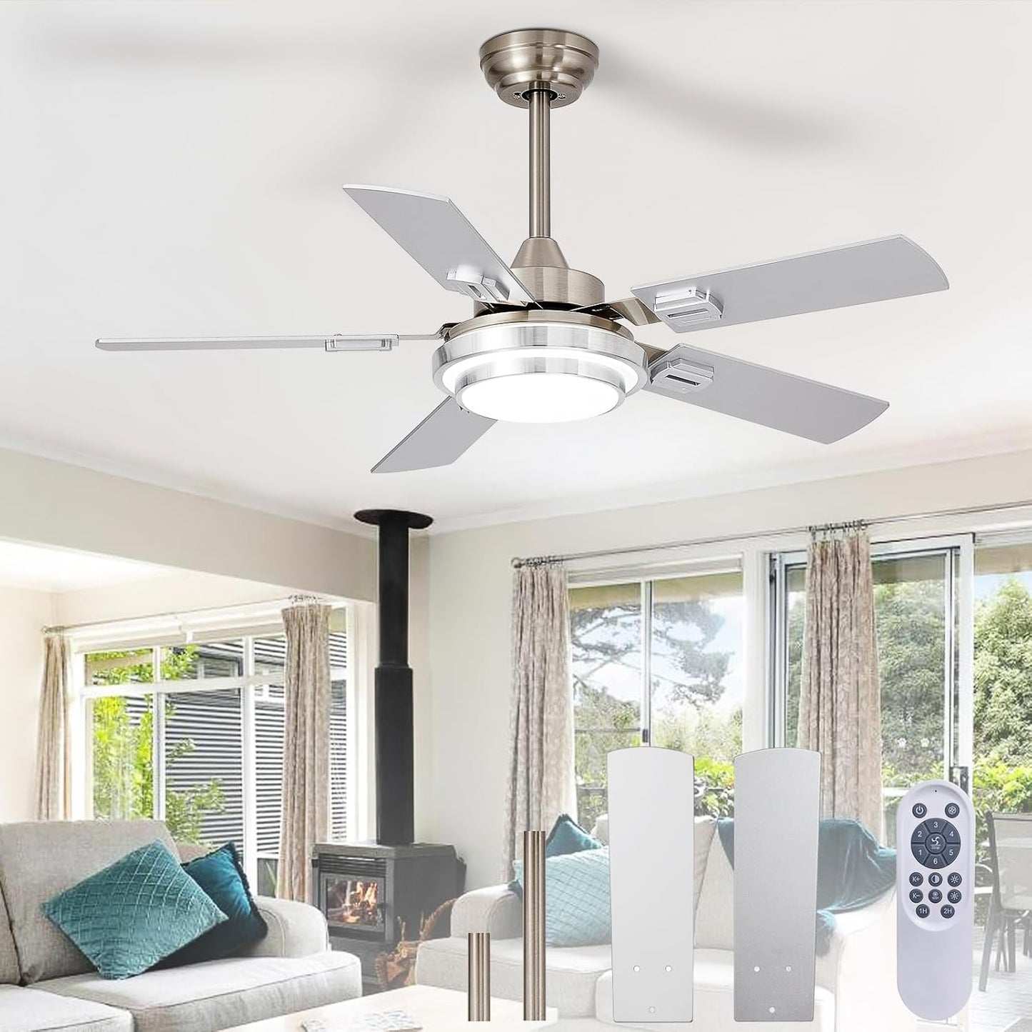 42-Inch Ceiling Fan with Light: Efficient Airflow & Remote Control