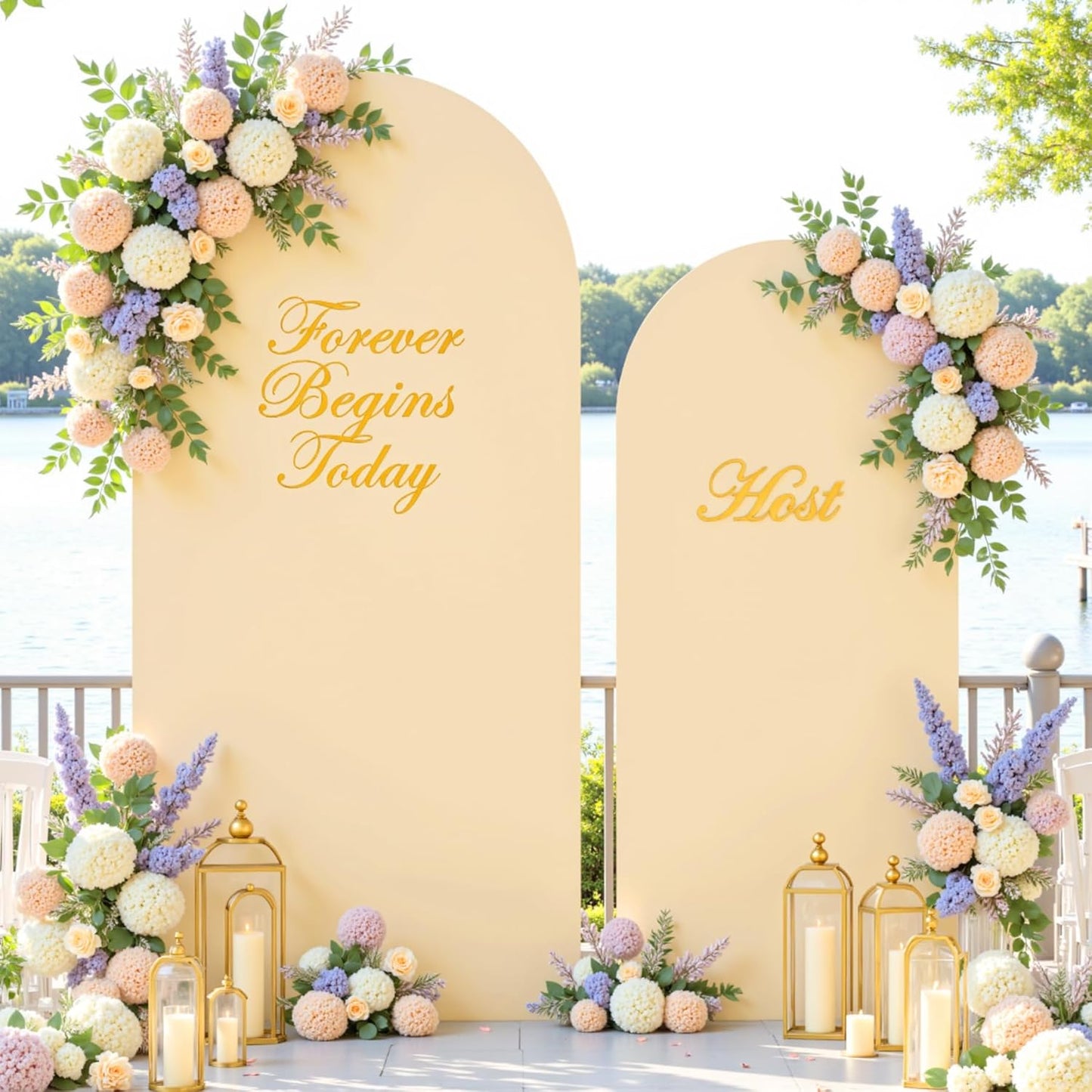 Champagne Arch Covers Set of 2 for Stunning Event Backdrops