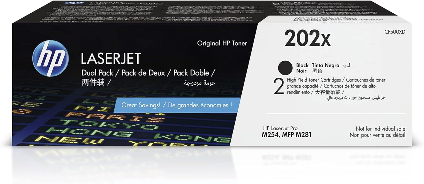 HP 202X Black Toner 2-Pack | High-Yield Efficiency