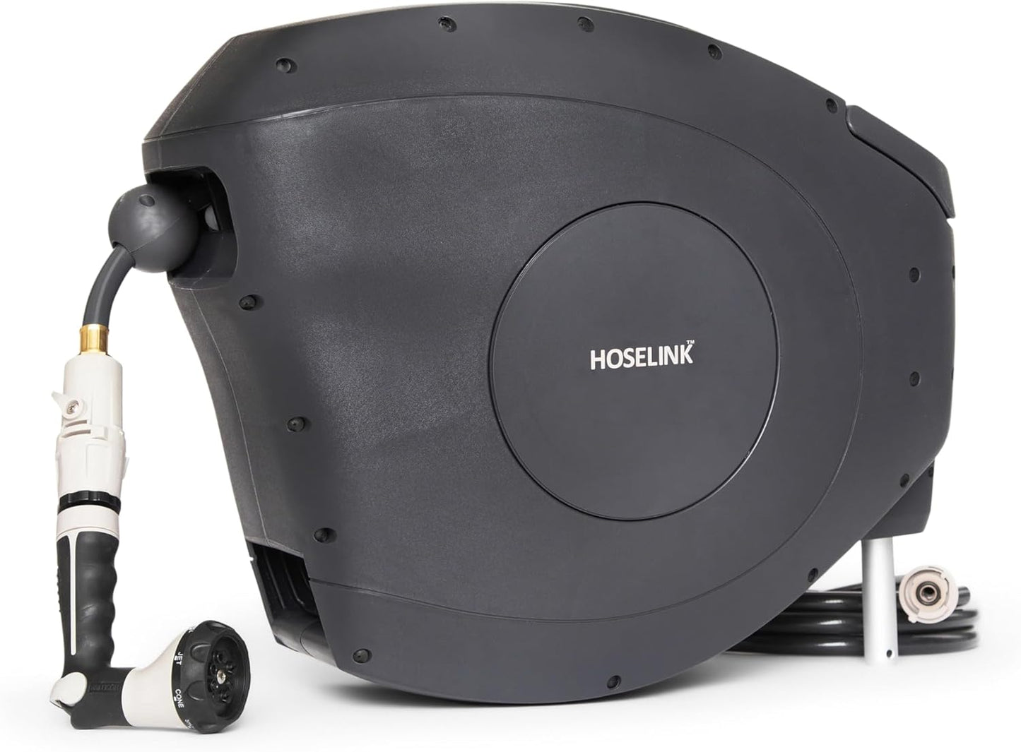 HOSELINK Charcoal 50ft Hi-Flow Automatic Garden Hose Reel