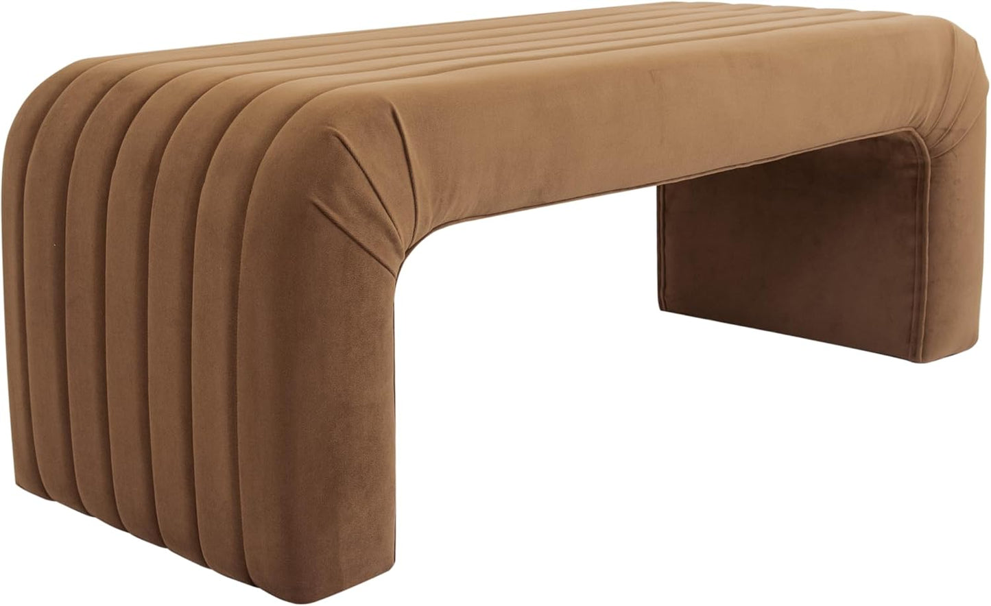 HomePop Arch Channel Bench - Stylish Velvet Entryway & Bedroom Seat