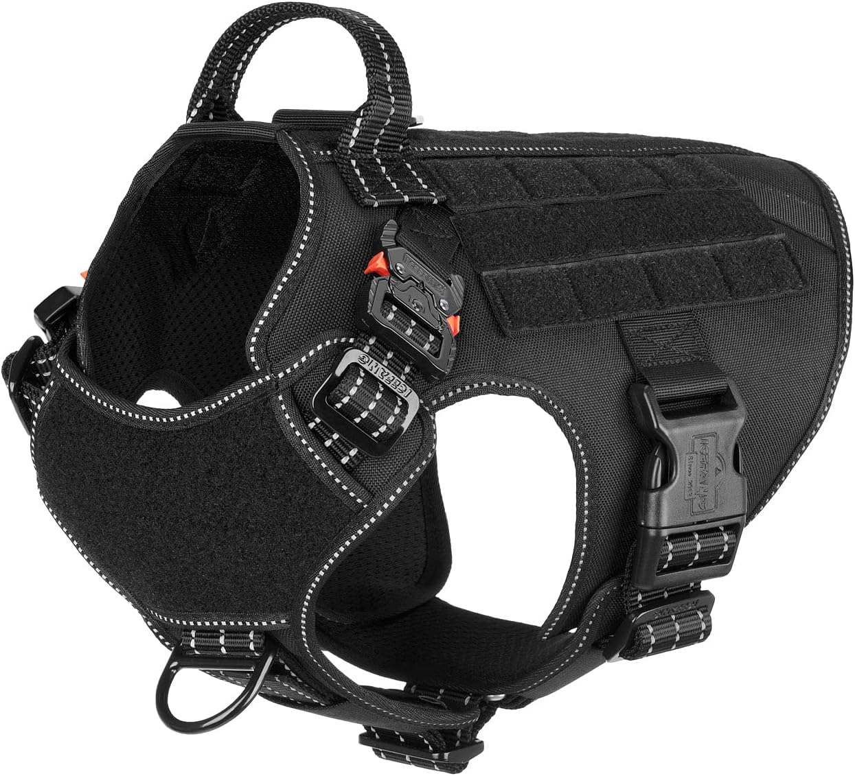 ICEFANG Tactical Dog Harness for Medium Dogs with MOLLE Vest