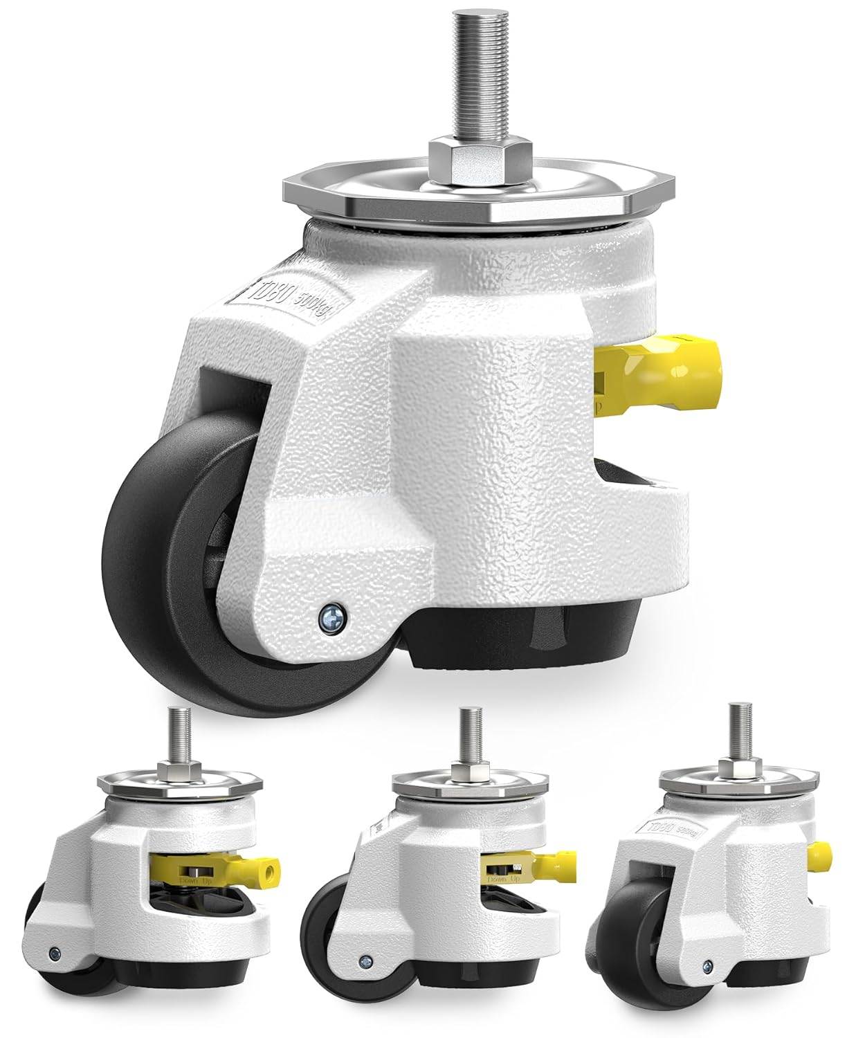 HOLKIE Leveling Stem Casters Set of 4 for Heavy Duty Use