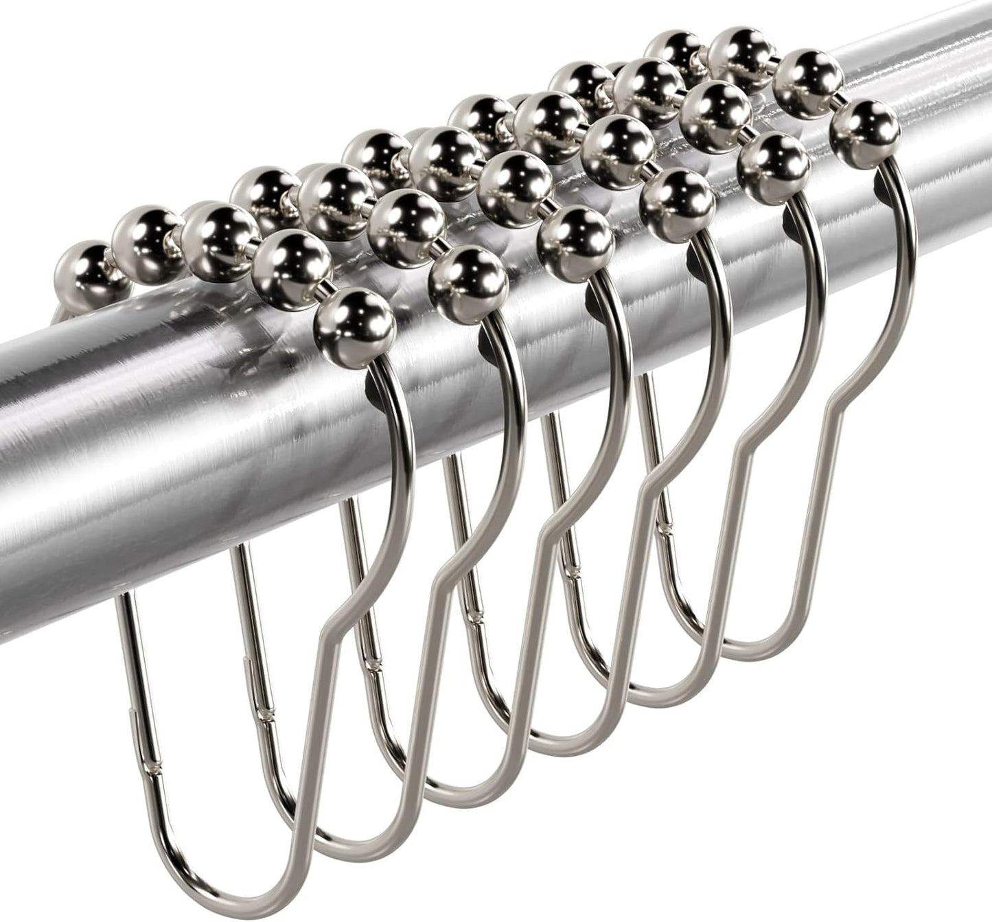Rust-Resistant Shower Hooks Set - Titanker Nickel