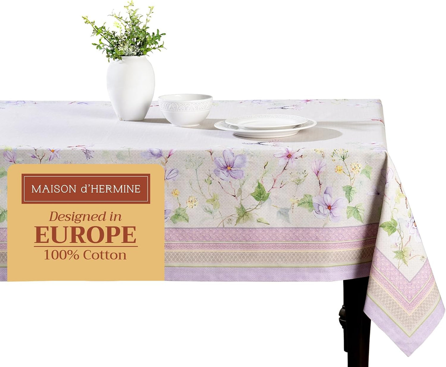 Maison d' Hermine Table Cloth Rectangle Cotton 60 x 90 in