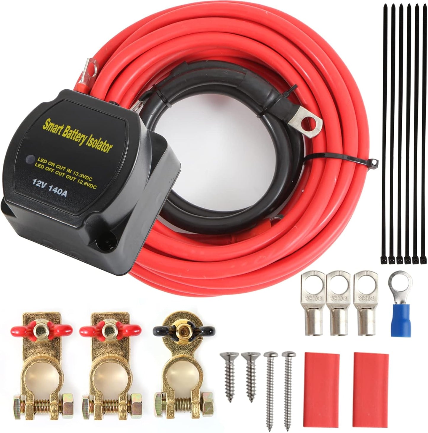 Battery Isolator 12V Kit for Marine, ATV, UTV, RV, Car Use