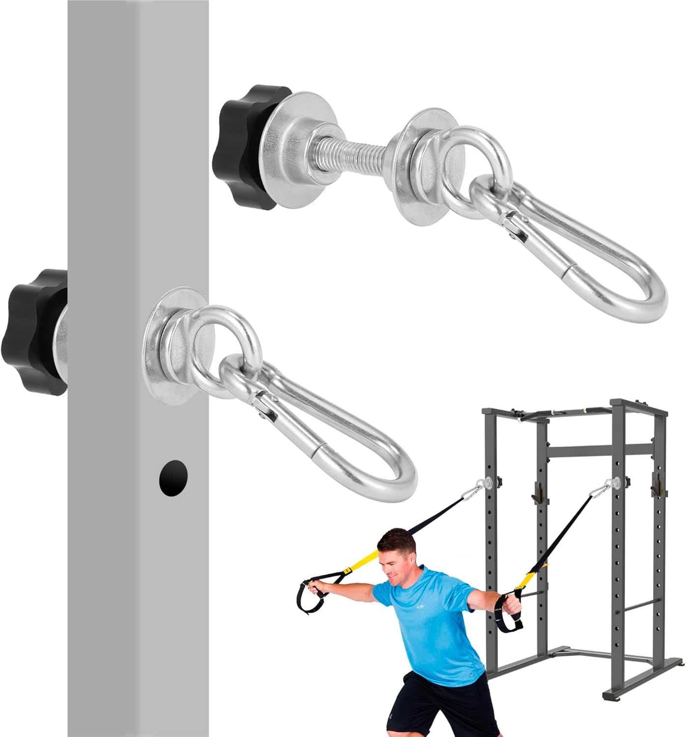 Secure 2-Pack Power Rack Attachments - Wobble-Free!