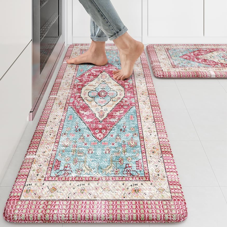 KIMDOE Kitchen Rugs and Mats Set for Comfort and Style