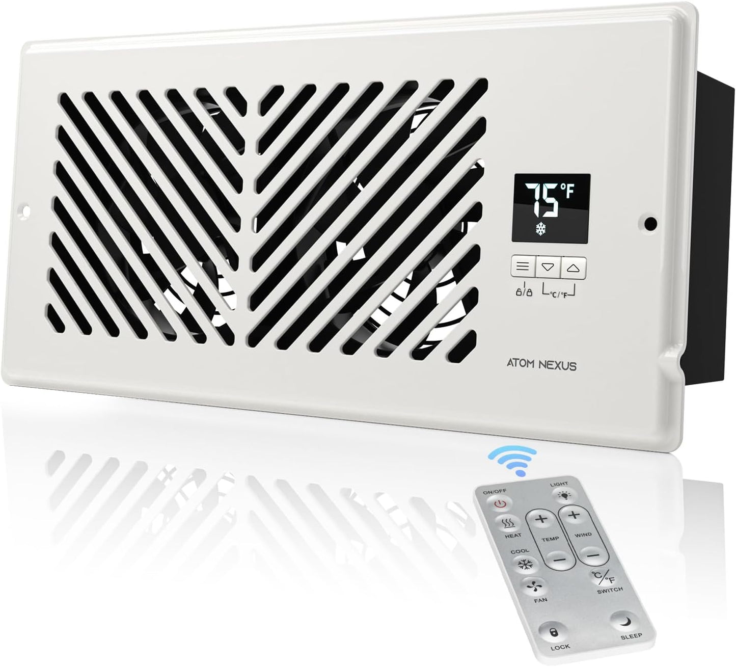 Quiet Smart Vent Booster Fan - 10-Speed Thermostat Remote Control