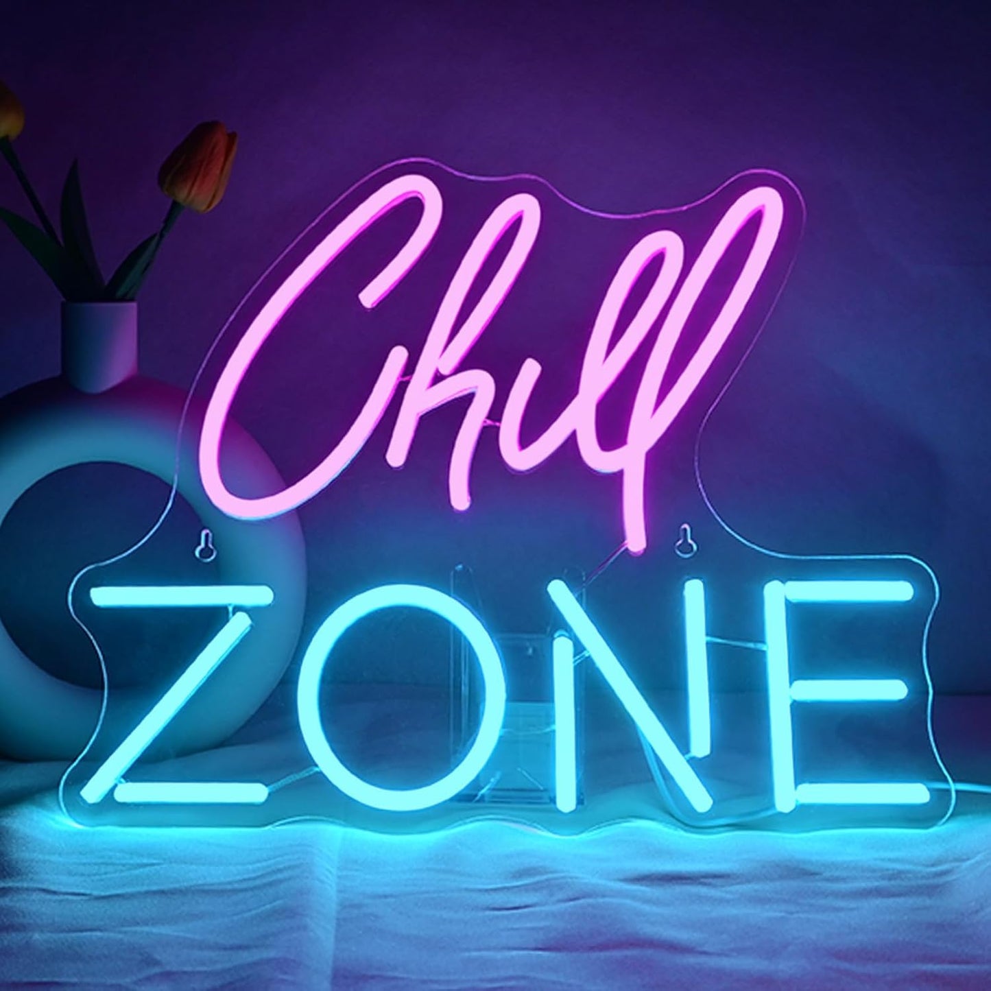 Chill Zone Neon Sign for Wall Decor - Dimmable LED Light Up