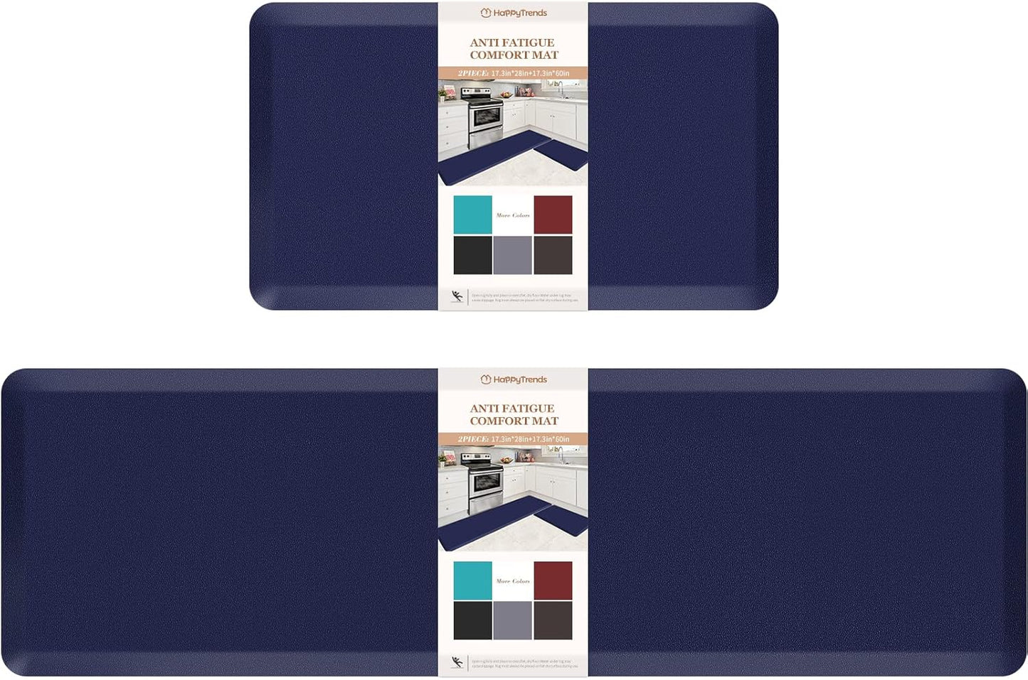 HappyTrends Anti-Fatigue Kitchen Mat Set for Comfort and Style
