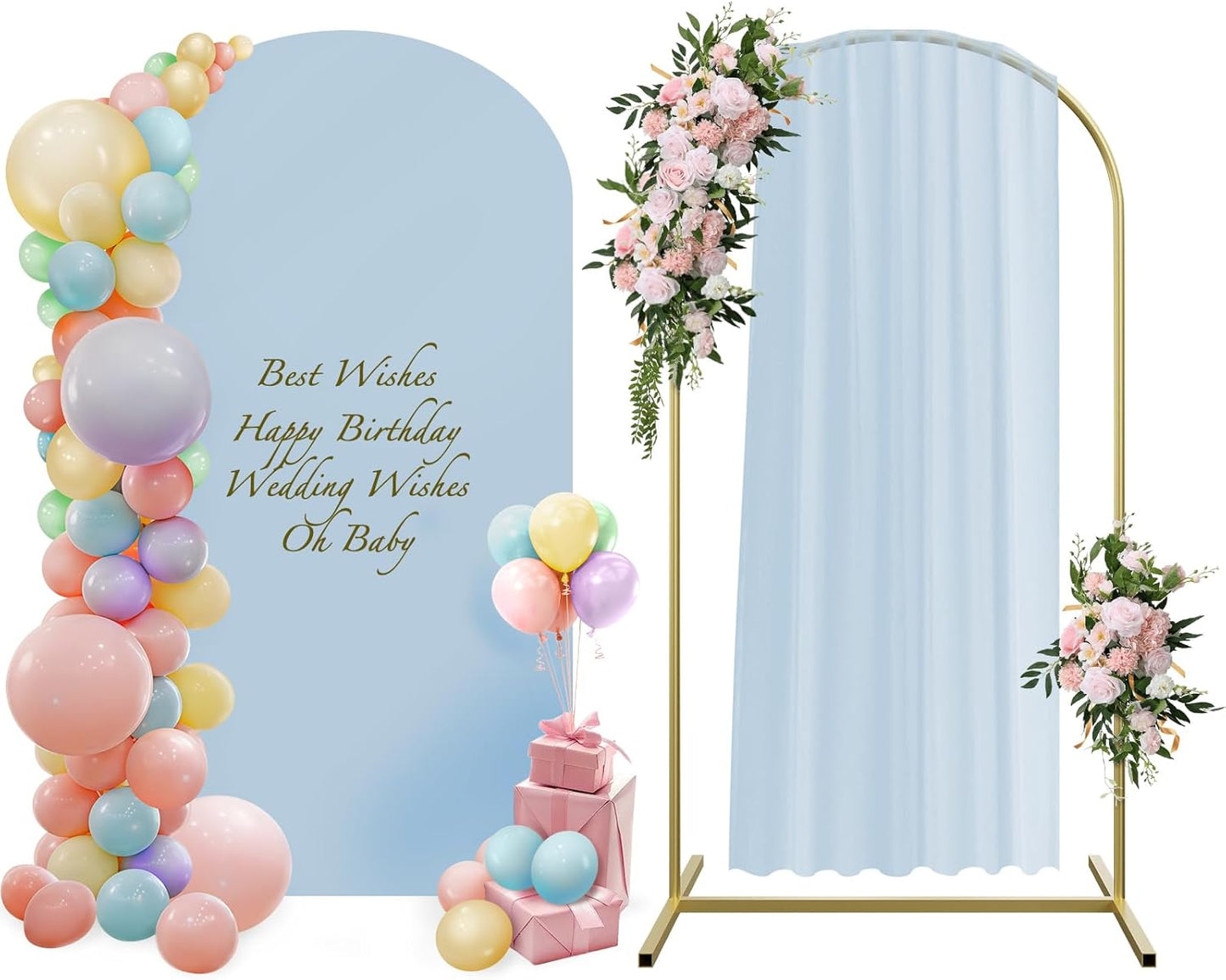 Metal Arch with Cover Set for Weddings and Celebrations