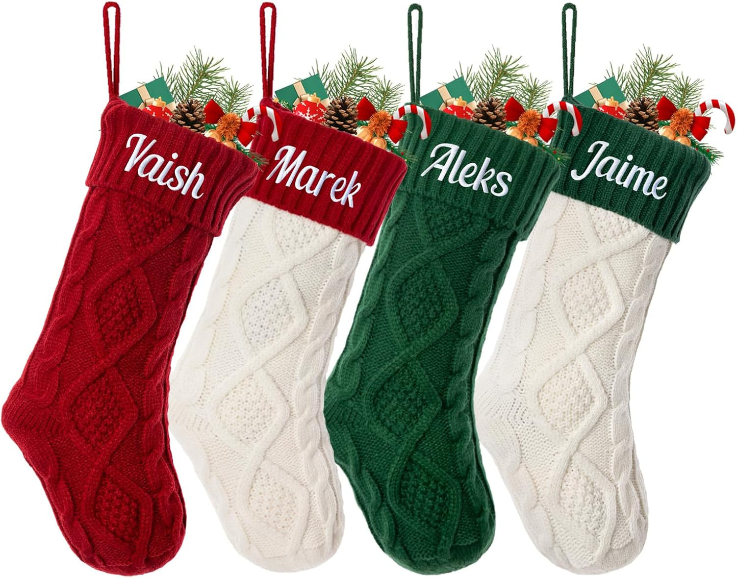 Personalized Christmas Stocking Large Custom Knitted Decor for Kids
