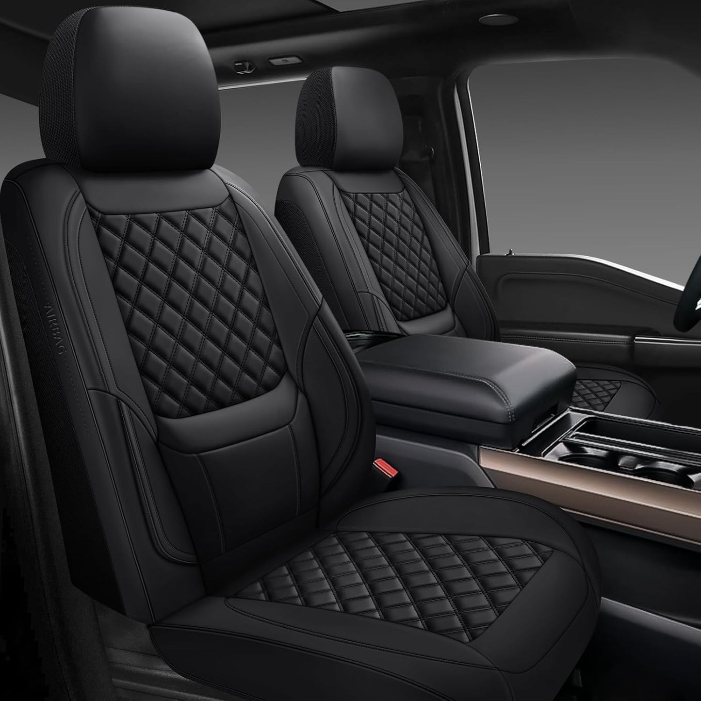 Car Seat Covers Full Set for Cars, SUVs, and Trucks - Black