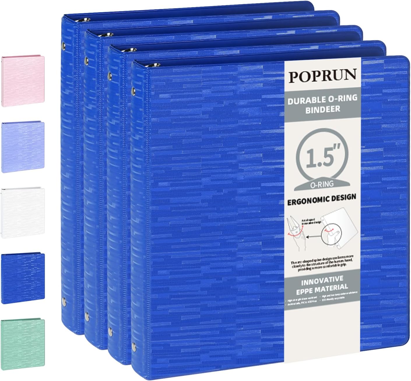 Durable POPRUN 3 Ring Binder 1.5 Inch for School & Office Use
