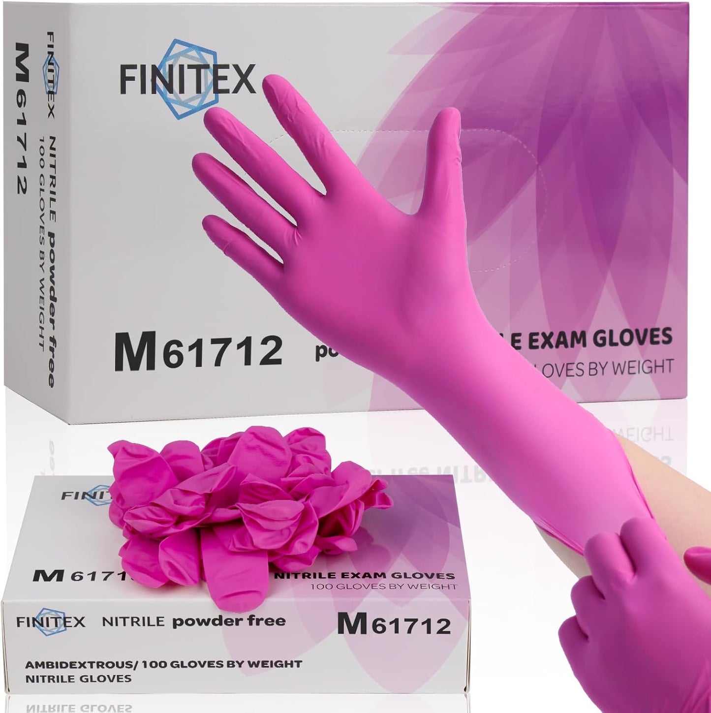 FINITEX 100PCS Pink Nitrile Gloves - Latex-Free & Powder-Free!