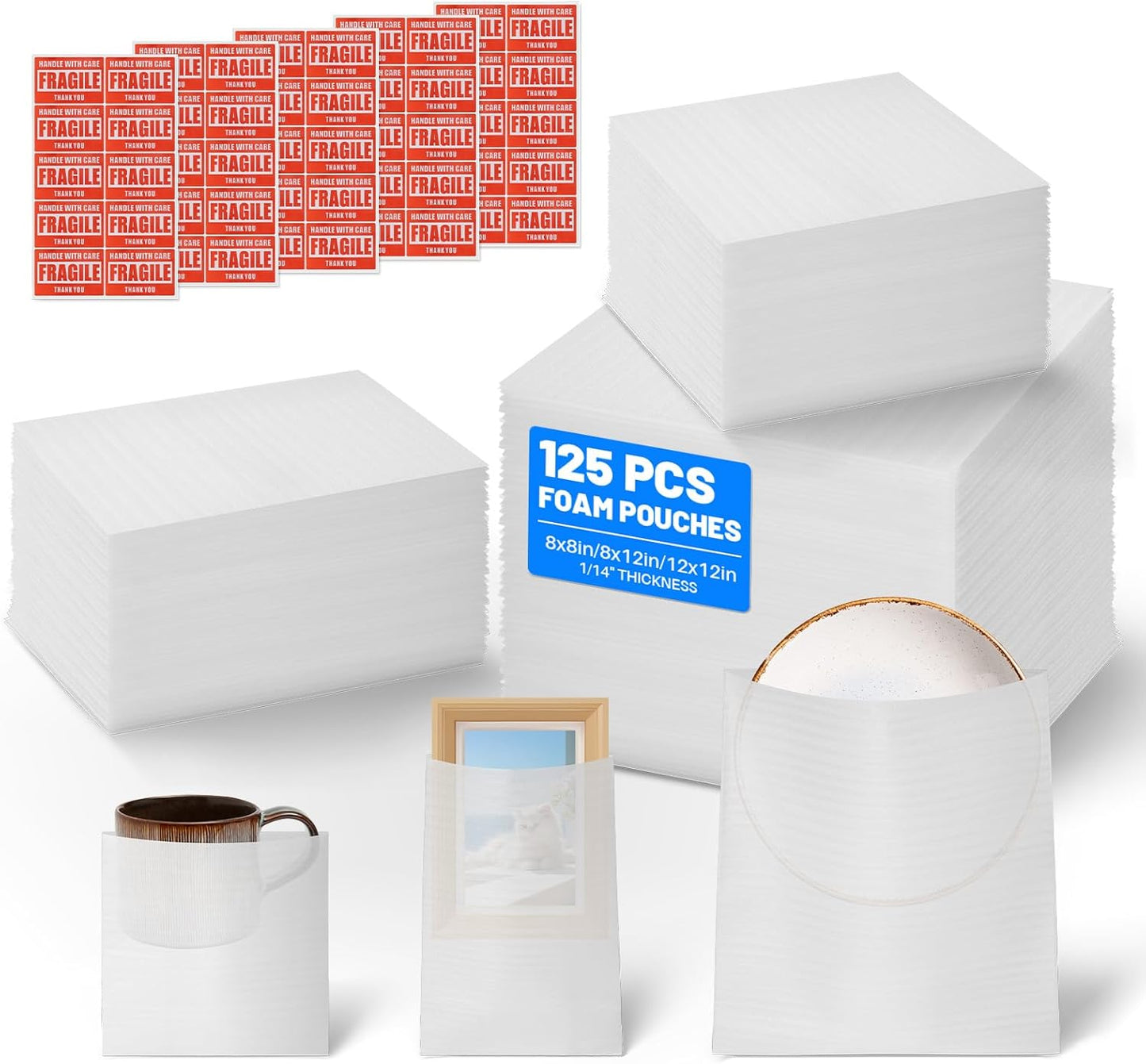 Moving Packaging Supplies with Cushion Foam Pouches & Labels