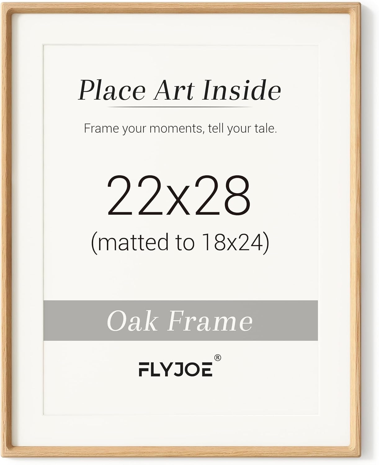 22x28 Poster Frame with Natural Oak Wood and Tempered Glass