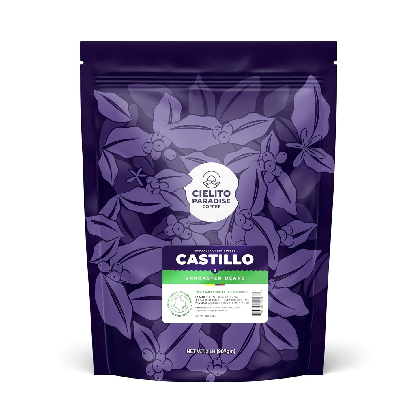 2 lb Fresh Huila Colombian Green Coffee Beans