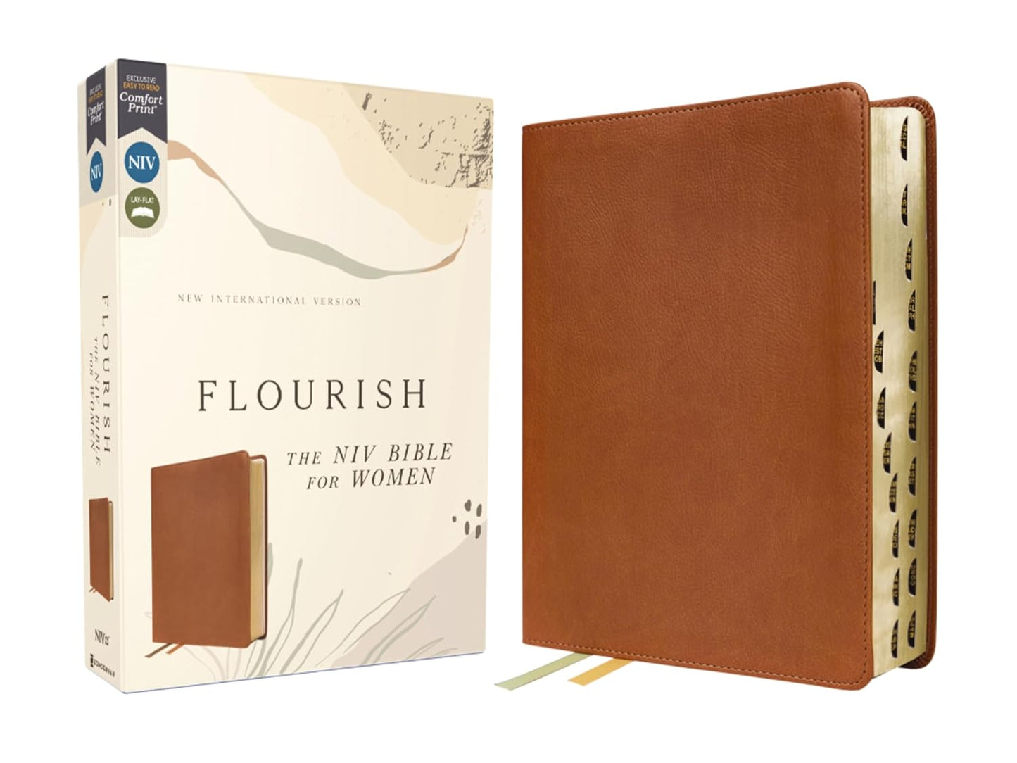 Flourish: The NIV Bible for Women, Leathersoft, Brown, Indexed