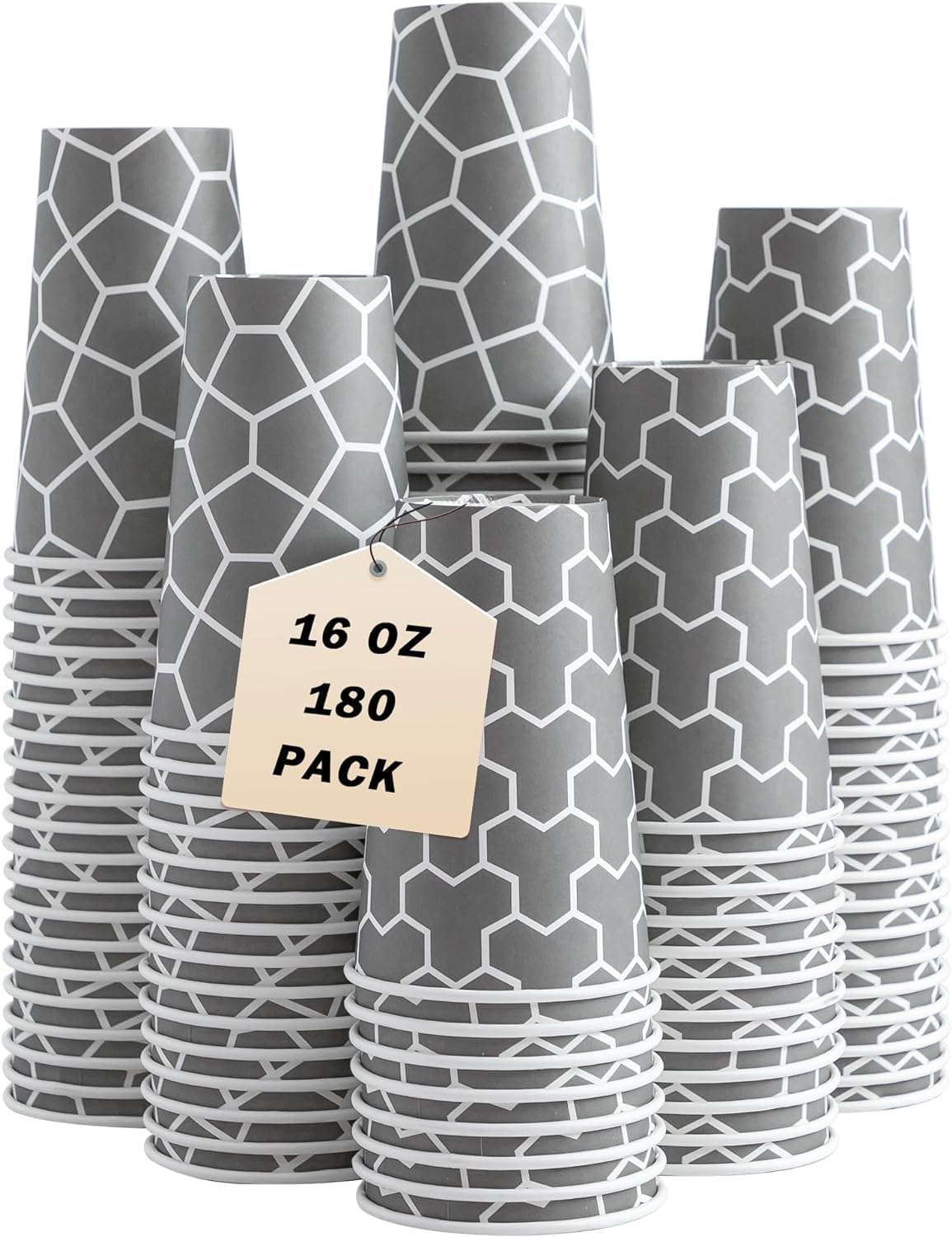 180 Huifany 16 oz Disposable Coffee Cups - Hot/Cold Beverages