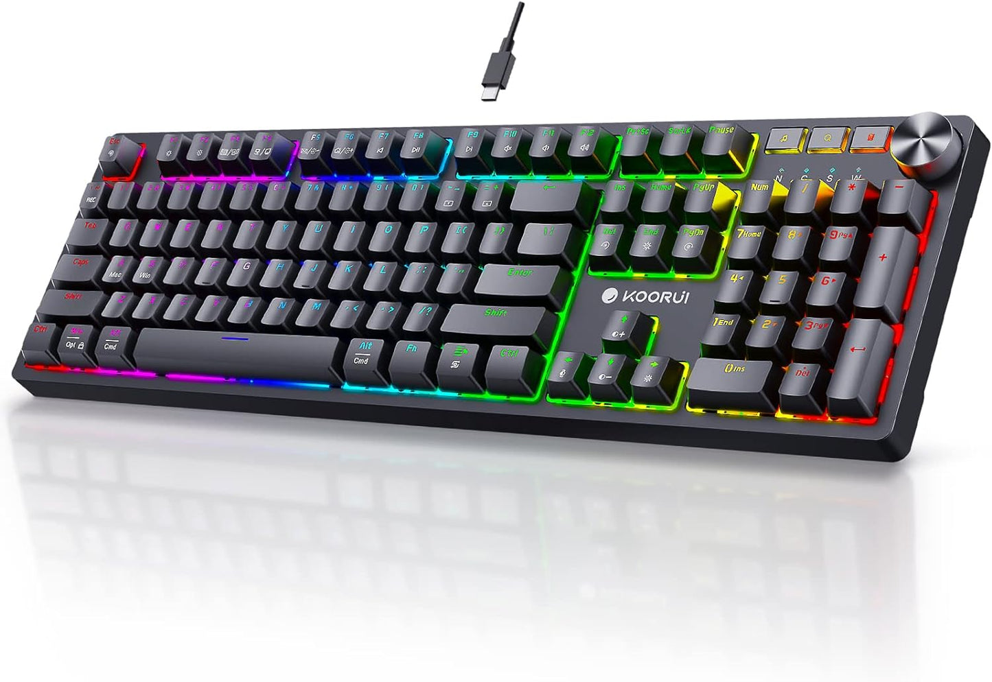KOORUI Red Switch Gaming Keyboard - Ultimate Control & Style
