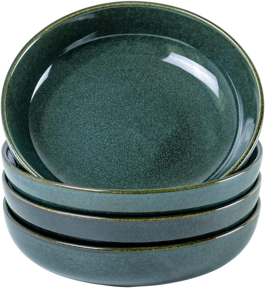 UNICASA Ceramic Pasta and Salad Bowls Set of 4 for Daily Use