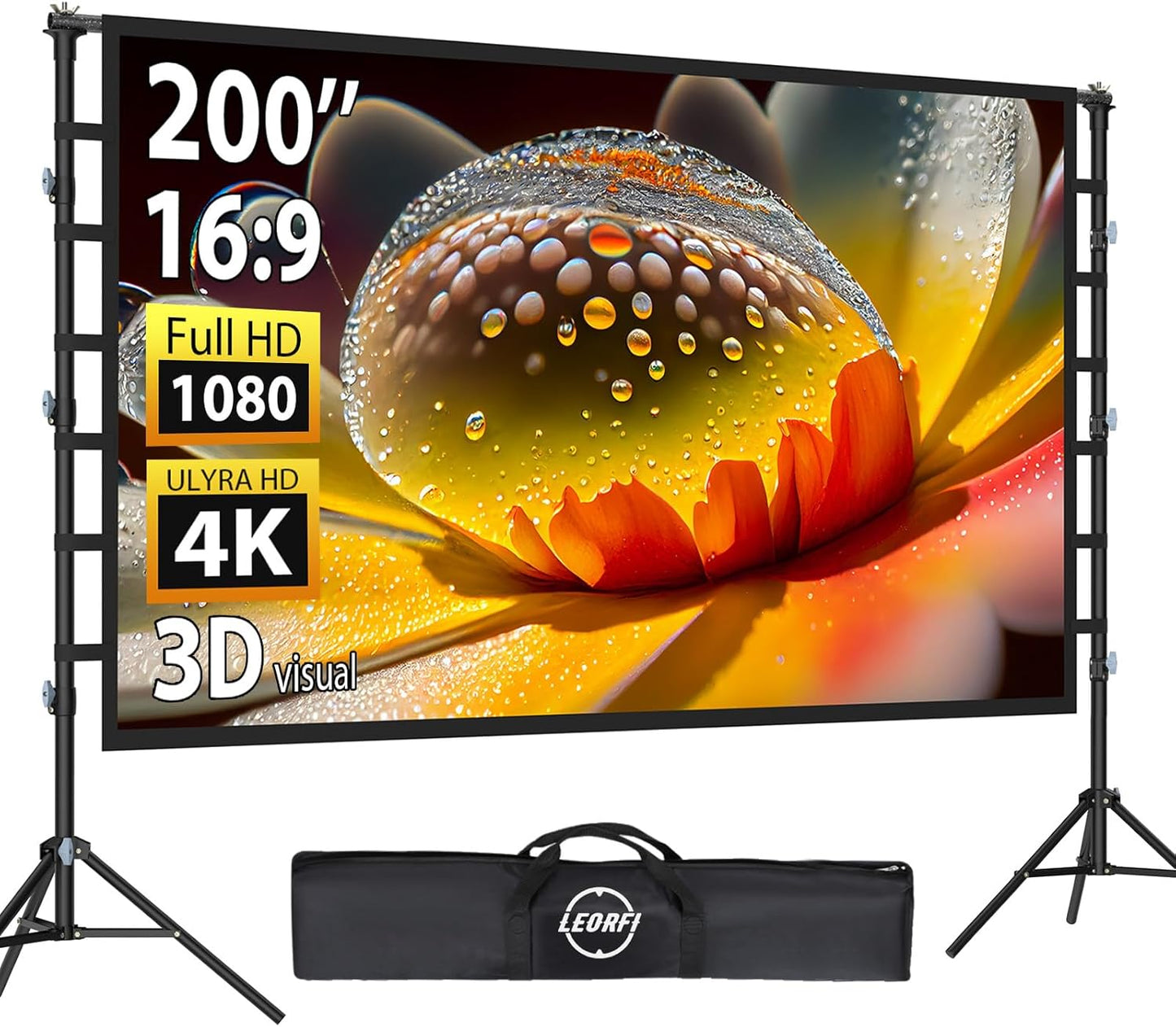 200 Inch Outdoor Projector Screen with Stand for Movie Nights