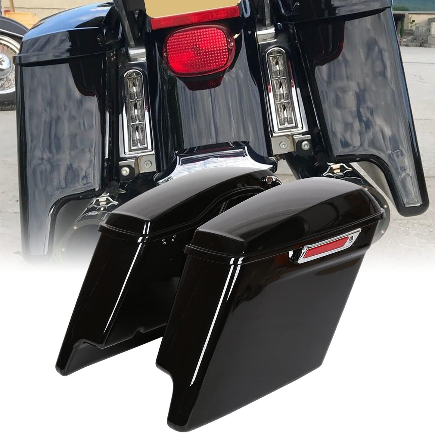 ECOTRIC 5ft' Extended Stretched Saddle Bag for Harley Touring