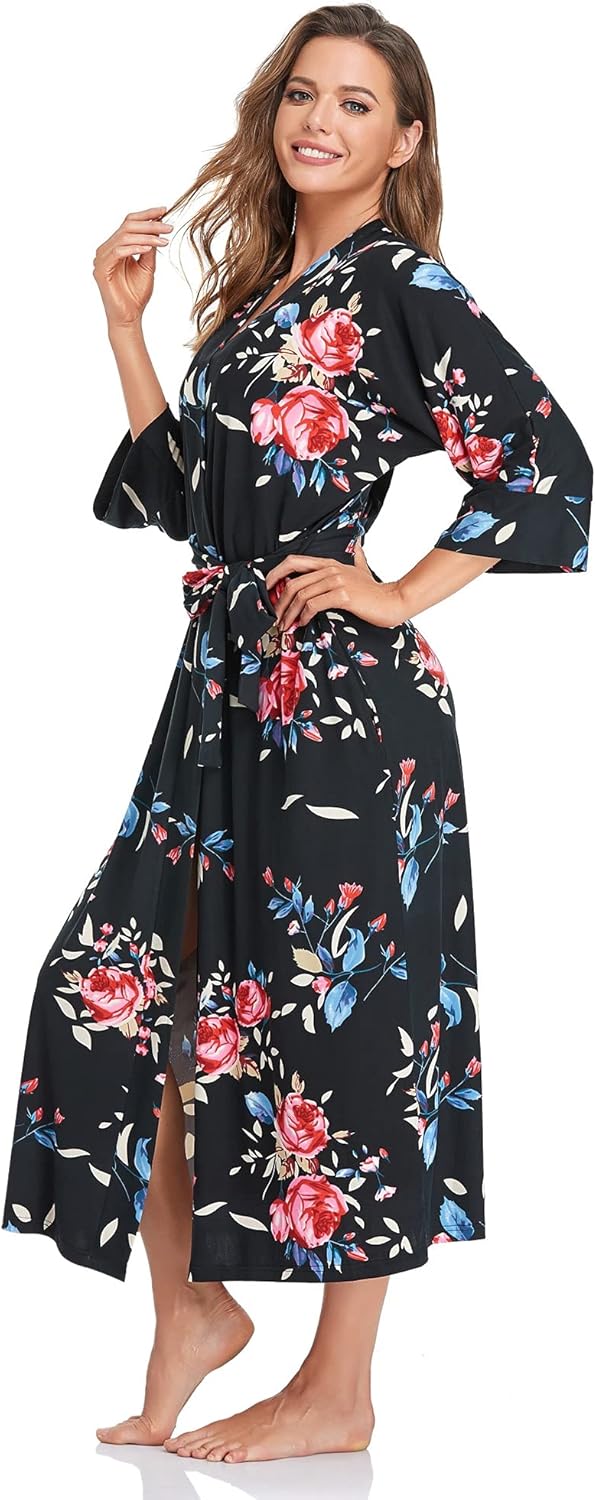 Women's Soft Long Bath Robes Full Length Kimonos for Comfort