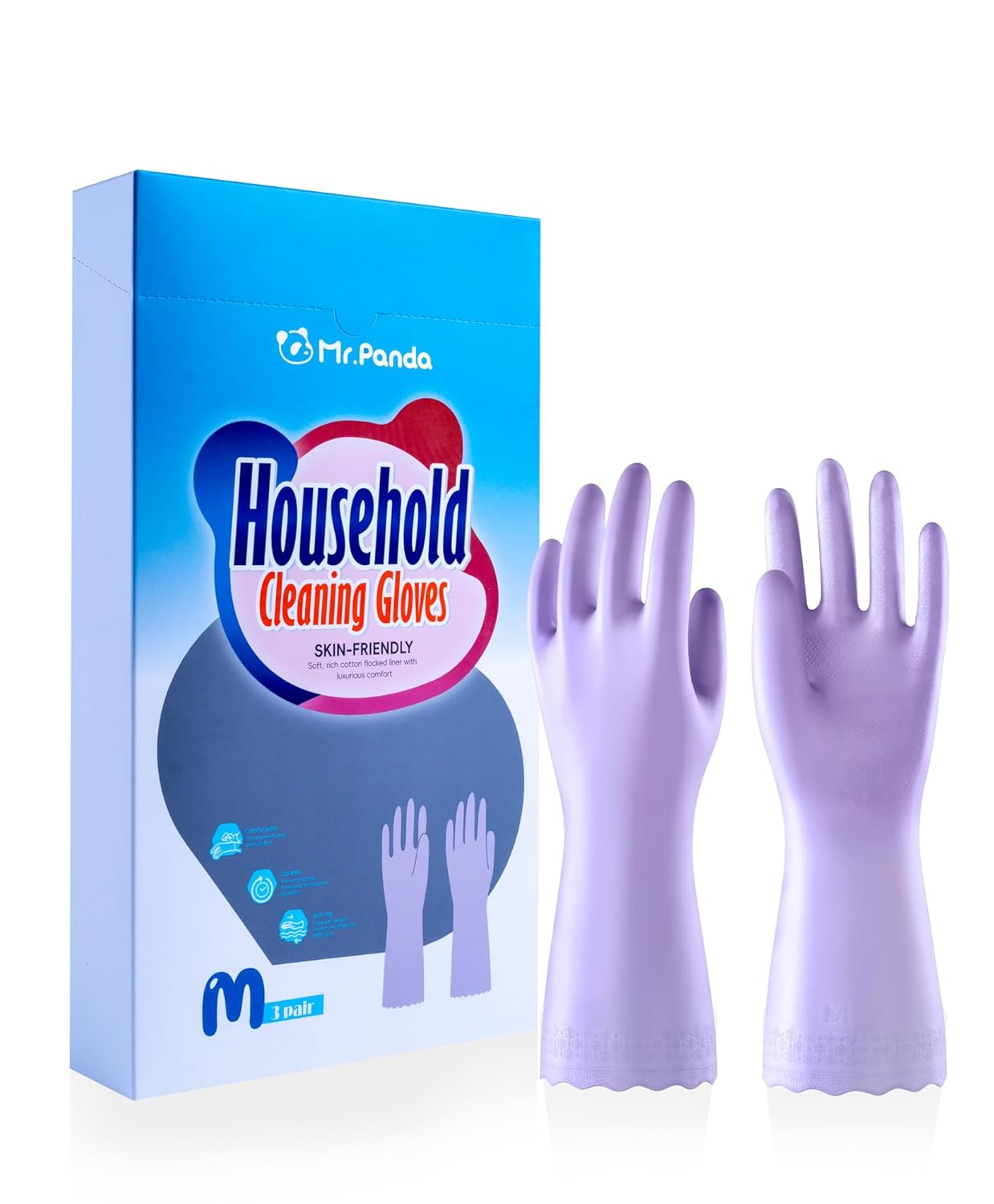 Reusable Skin-Friendly Dishwashing Gloves - Shimmering Pink