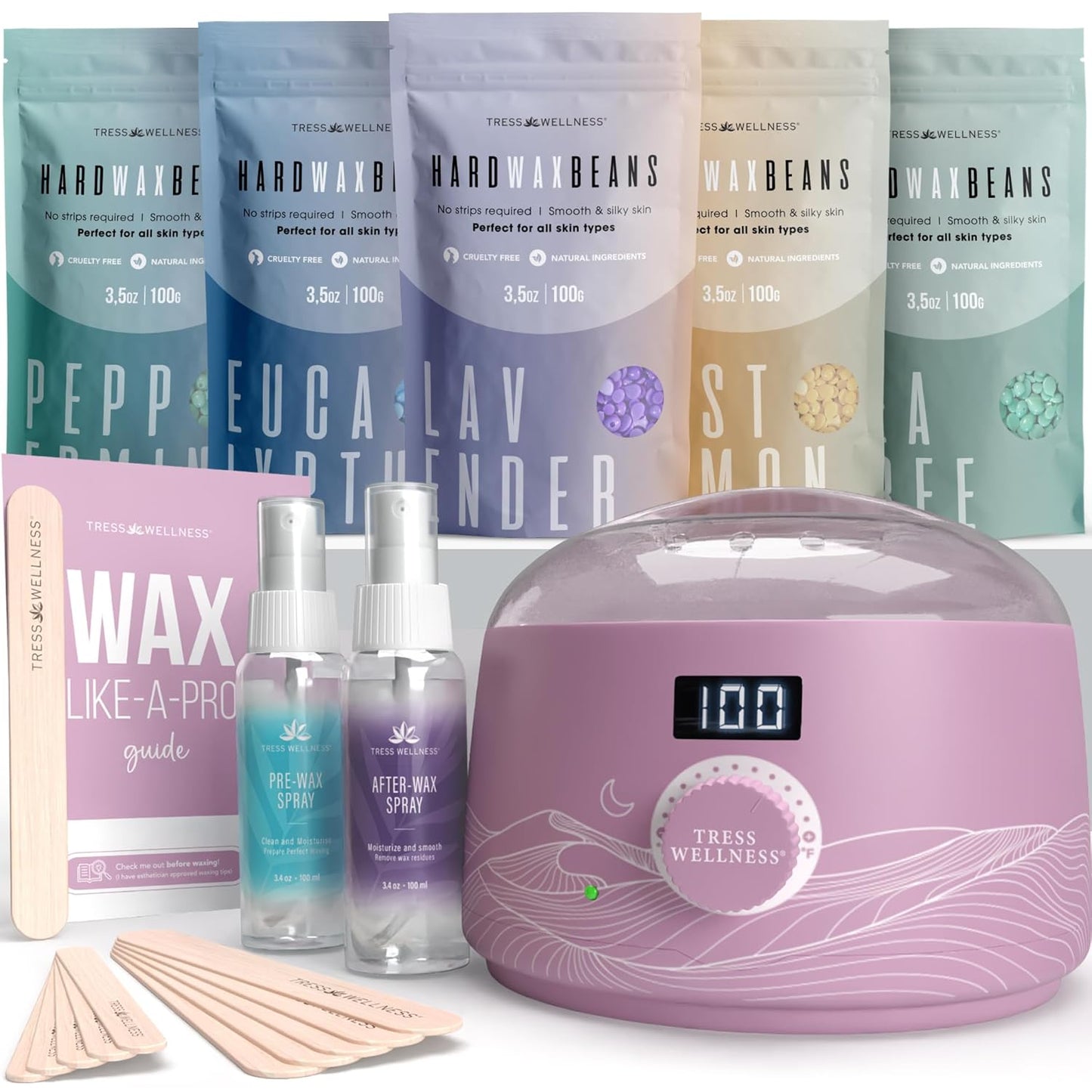 Tress Wellness Waxing Kit for Sensitive Skin - Easy At-Home Use