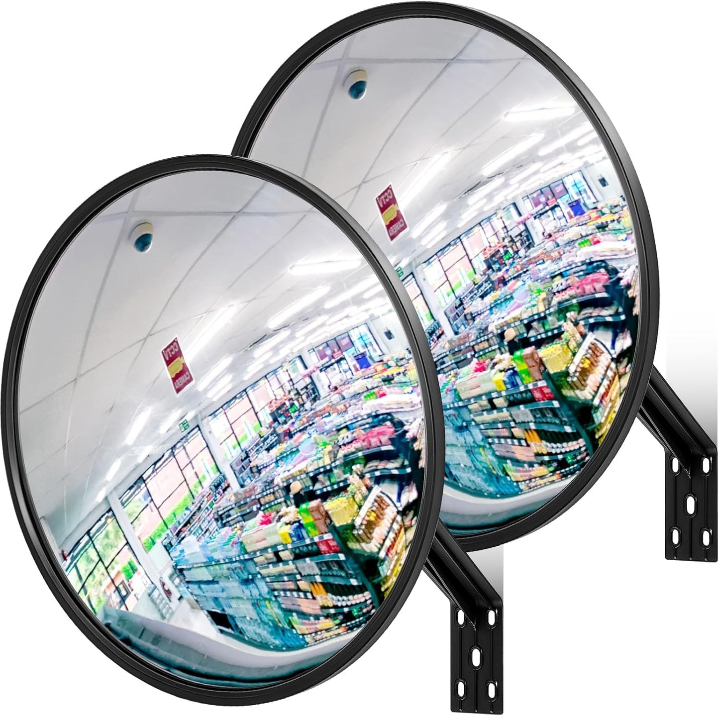 Maitys 2 Pcs 24 Inch Convex Mirror for Safety and Security