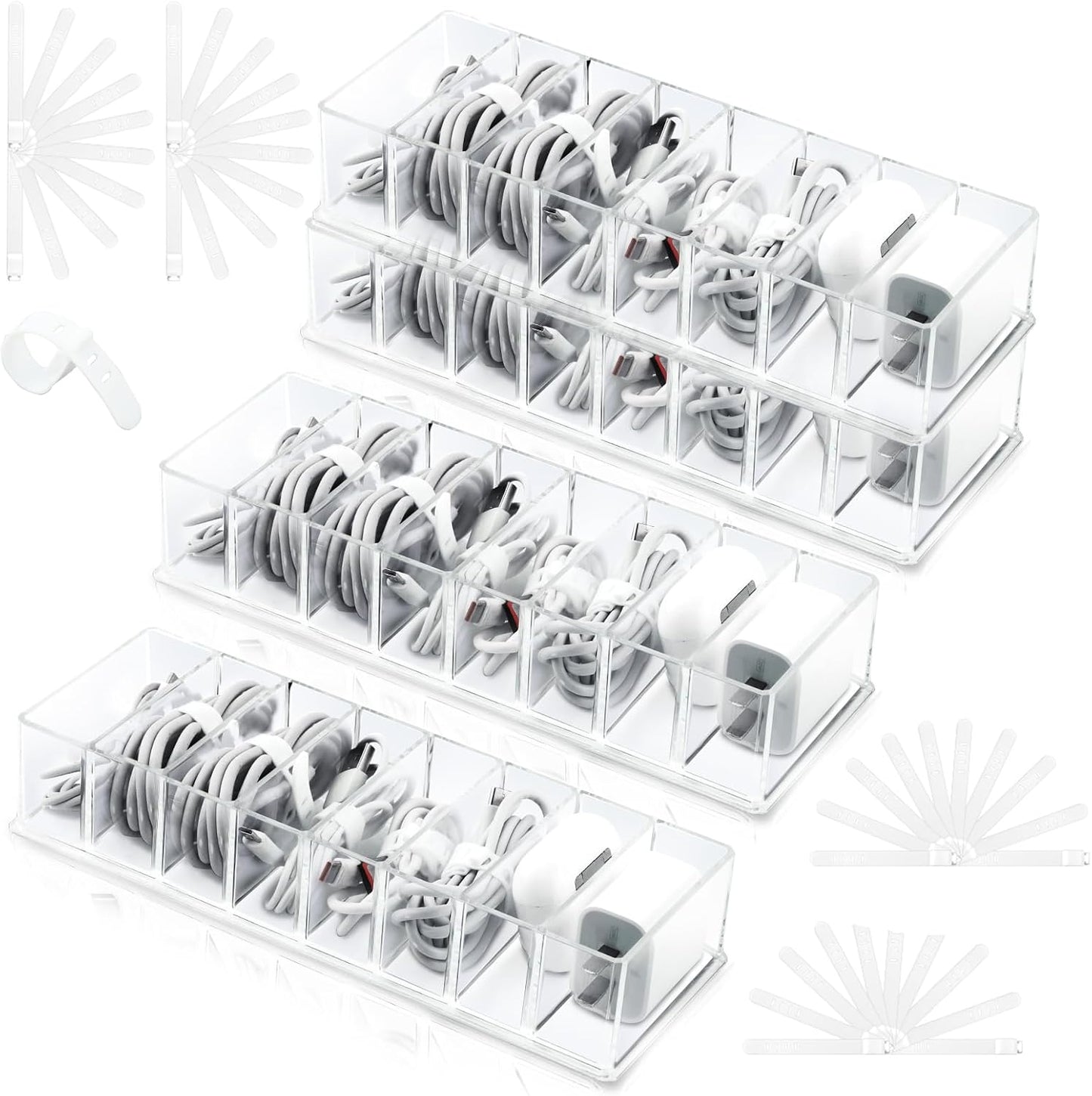Saycker Cable Organizer Box with Silicone Ties