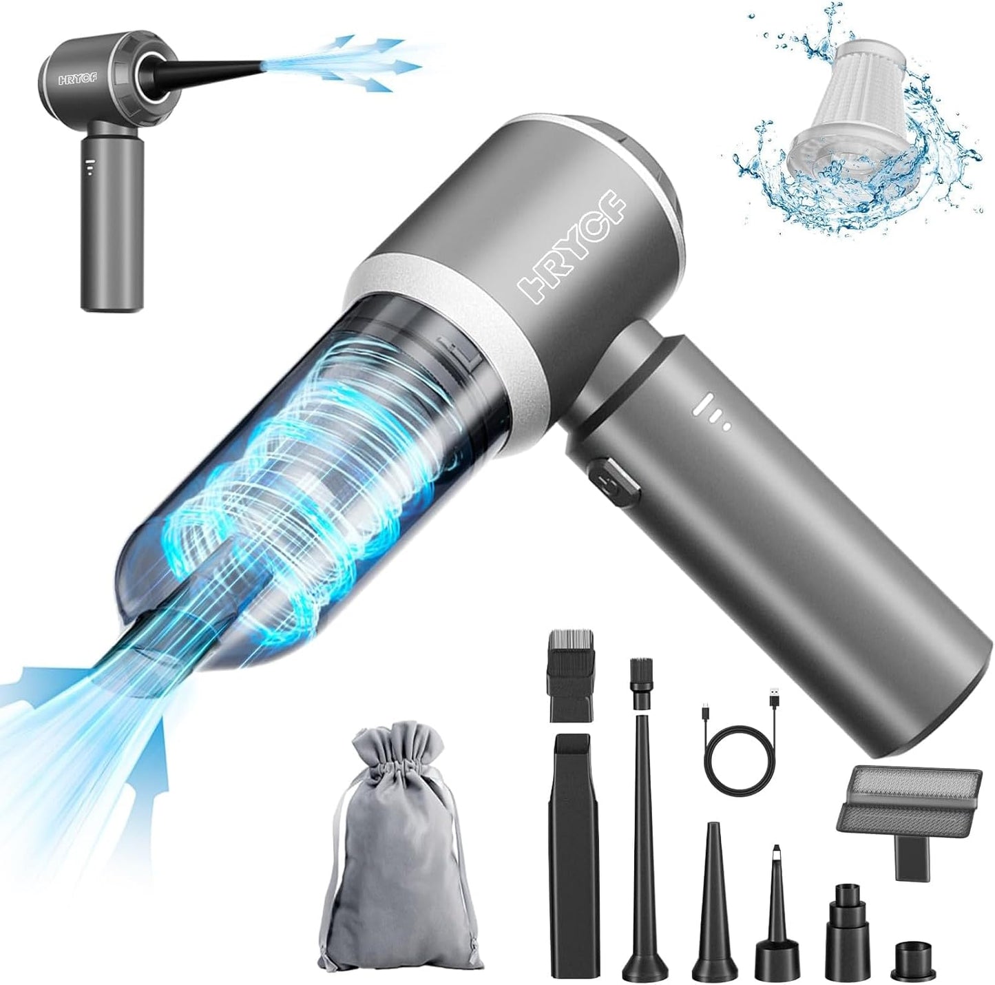 Powerful Cordless Car Vacuum with 20000Pa Suction for All Needs