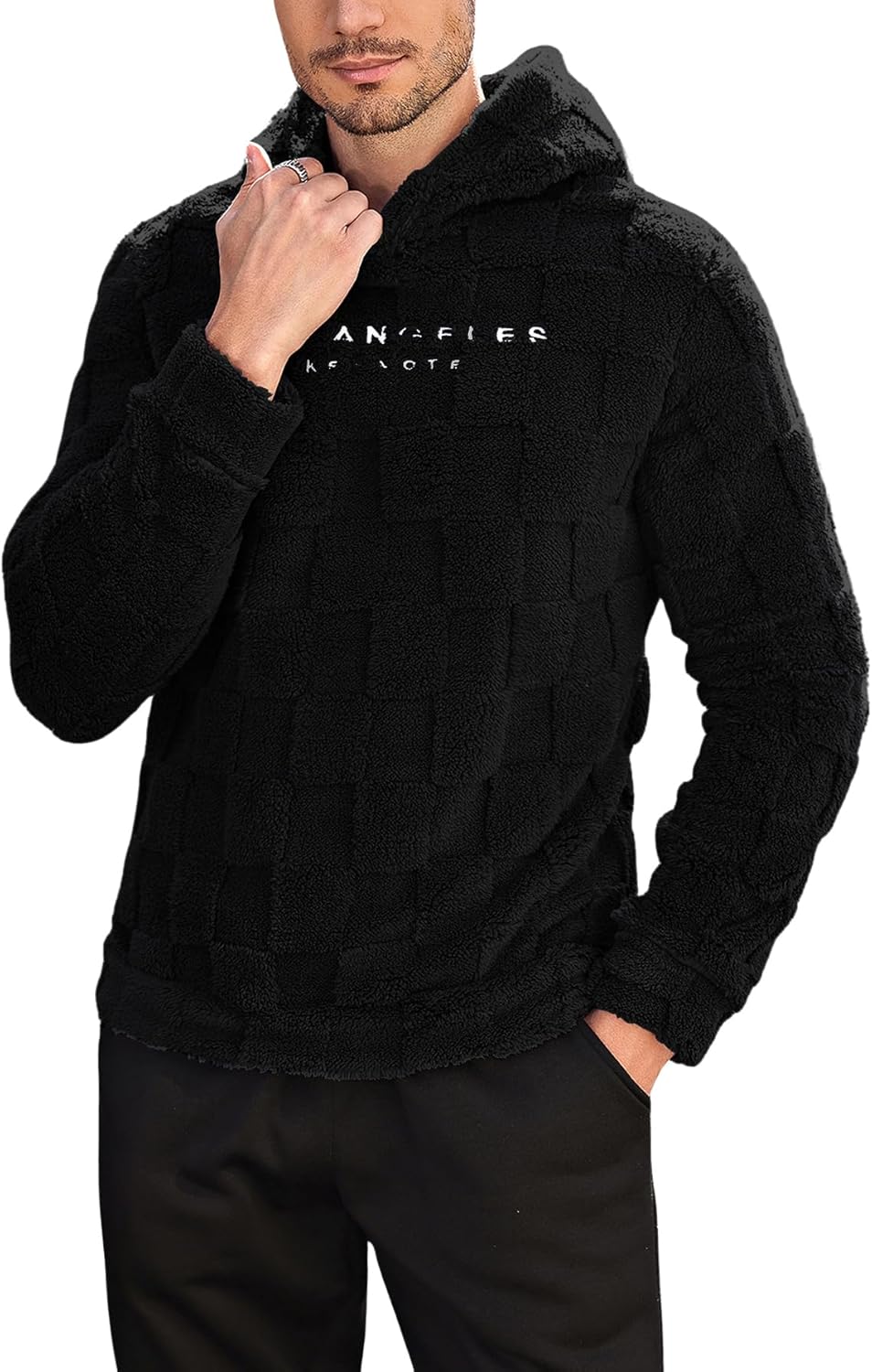SOLY HUX Men's Graphic Sherpa Hoodie