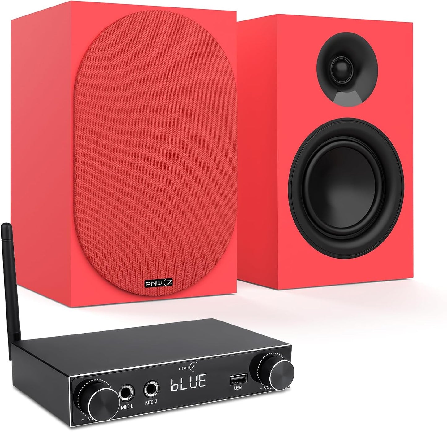 Studio-Grade Red Speaker Set | Hi-Fi Sound for Vinyl & TV