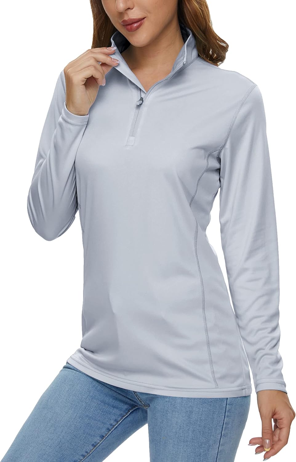 MAGCOMSEN Women's Long Sleeve 1/4 Zip UV Protection Shirts