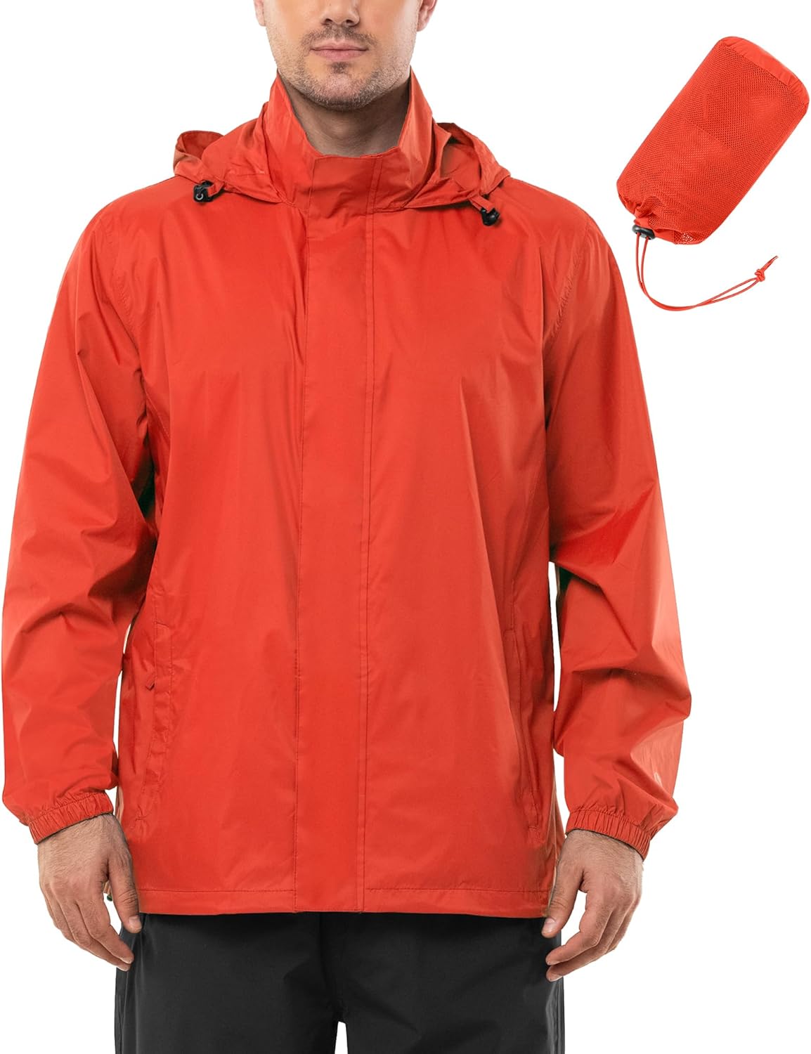 Outdoor Ventures Men's Rain Jacket Waterproof Lightweight Packable