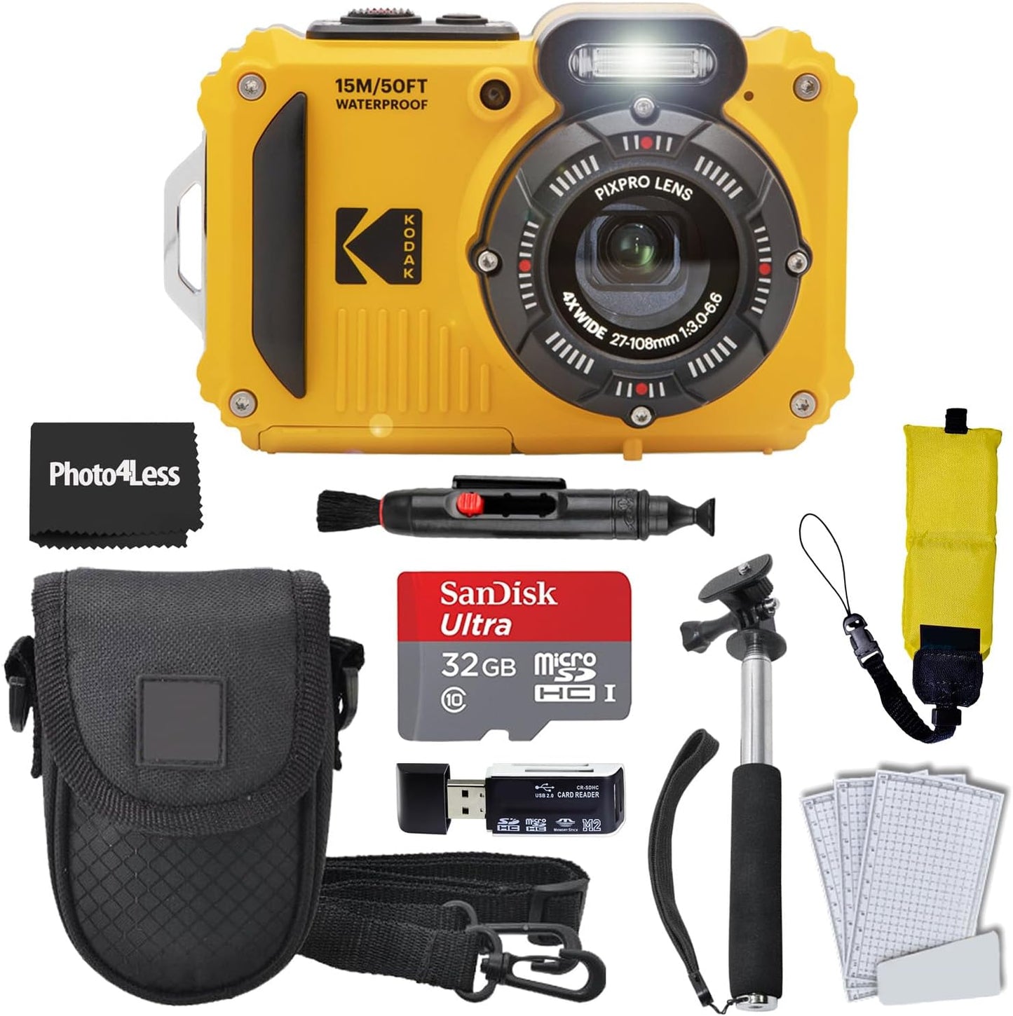 Kodak PIXPRO WPZ2 Waterproof Shockproof Digital Camera Bundle