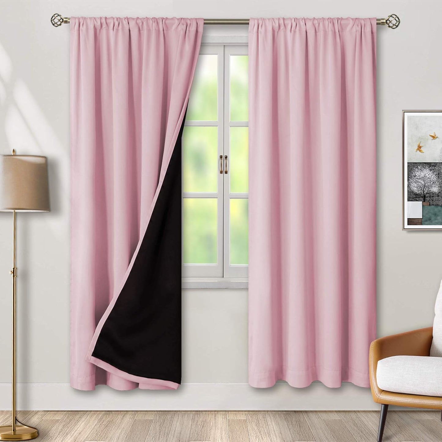BGment Pink Blackout Curtains for Nursery - Thermal Insulated