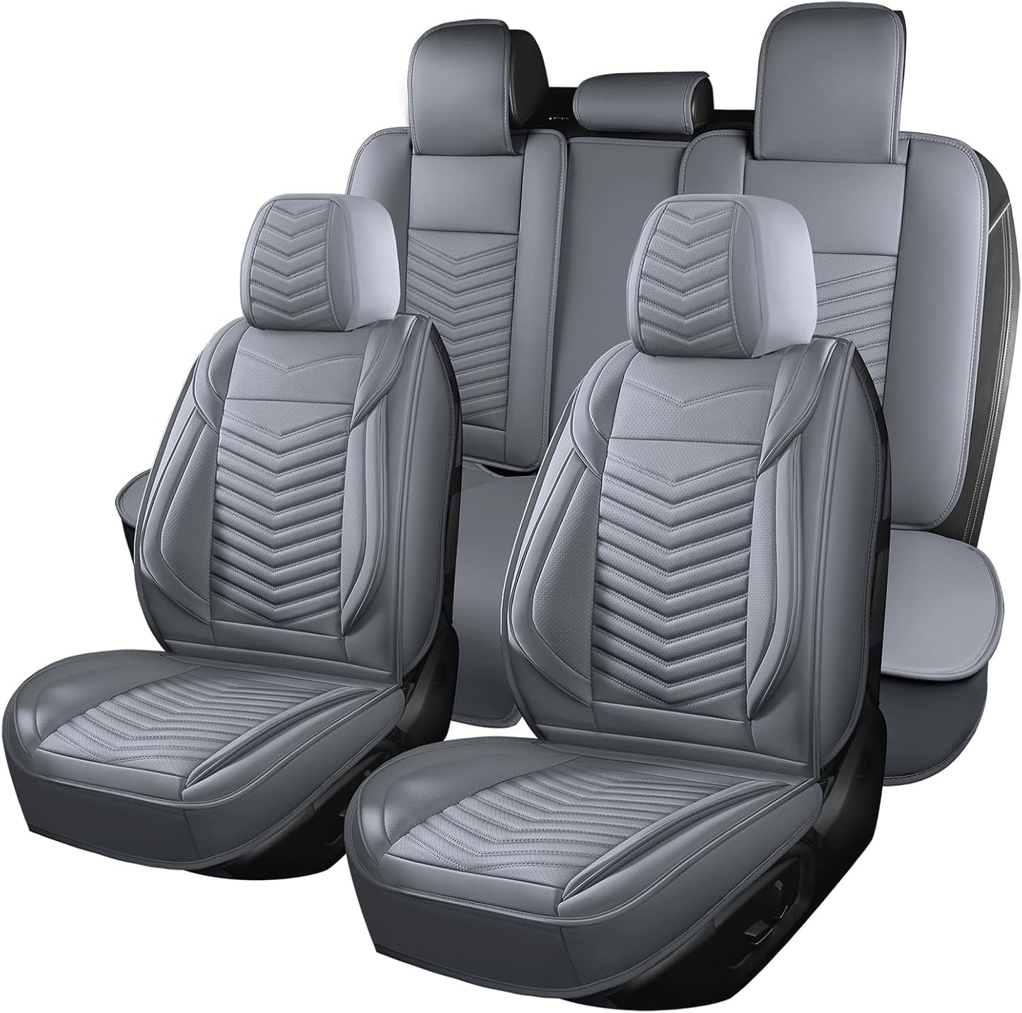Car Seat Covers - Breathable Waterproof Faux Leather Set for Cars