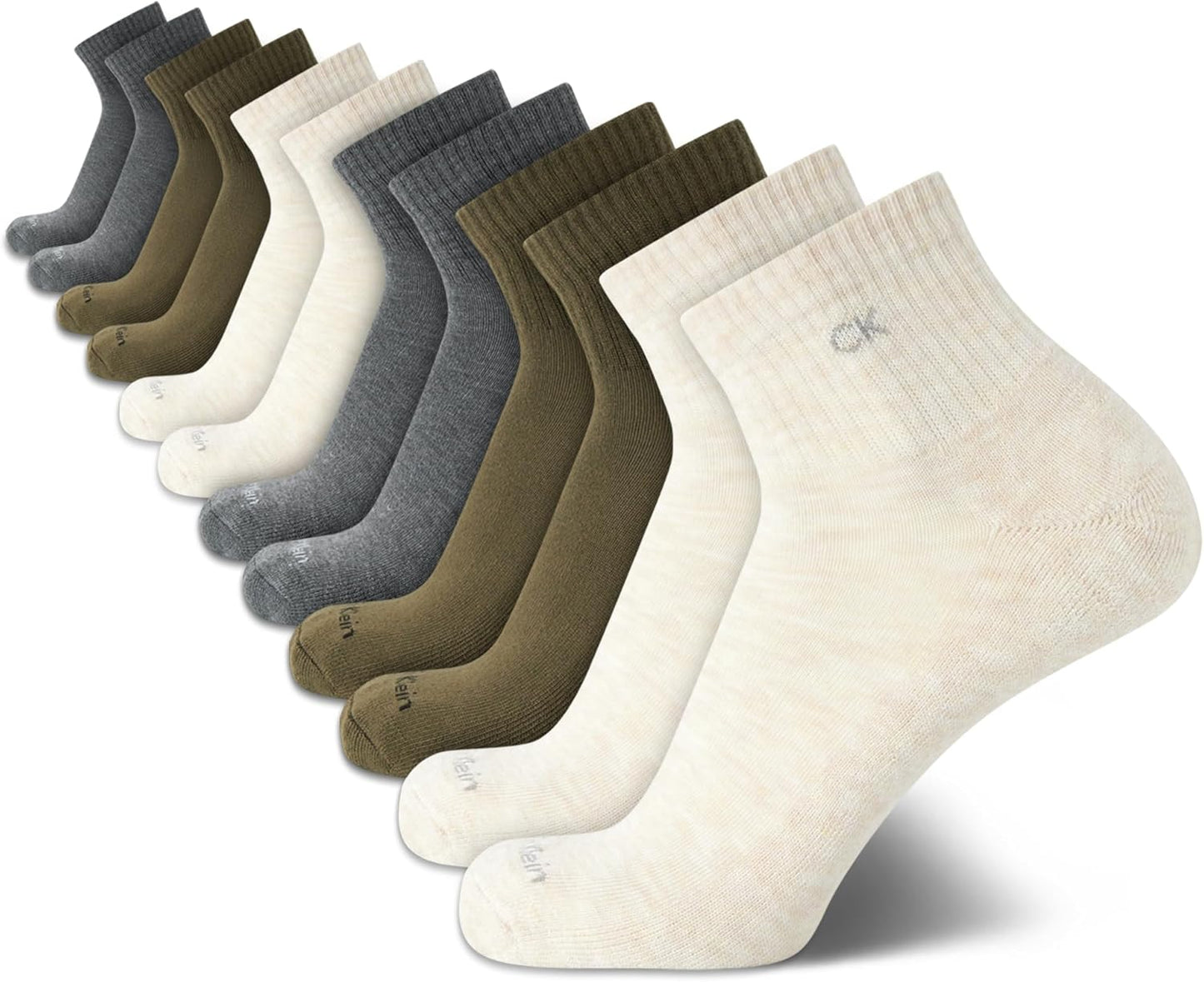 Calvin Klein Men's Quarter Socks - Cushioned Comfort Ankle Socks