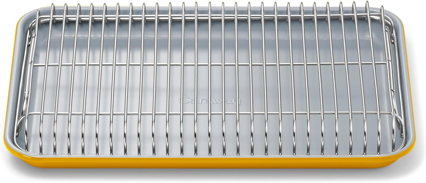 Caraway Non-Stick Ceramic Baking Sheet with Cooling Rack - 13in